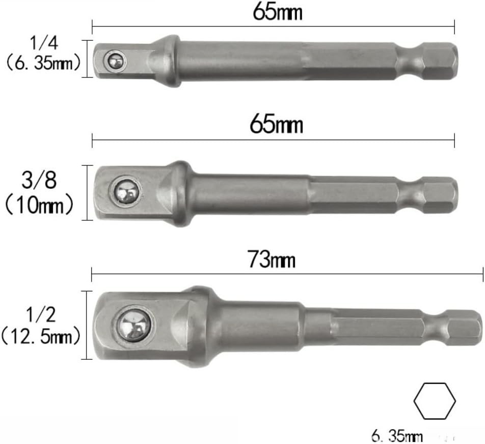 3 PCS Heavy-Duty Impact Socket Adapter Set – Chrome Vanadium Steel Power Tools