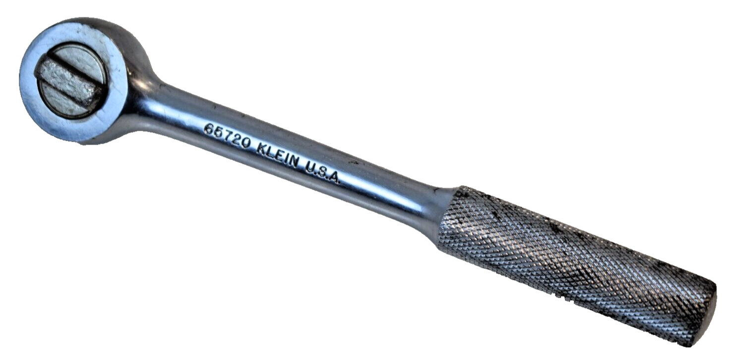 Klein Tools 65720 7.5″ Length Round Head Ratchet 3/8″ Drive USA