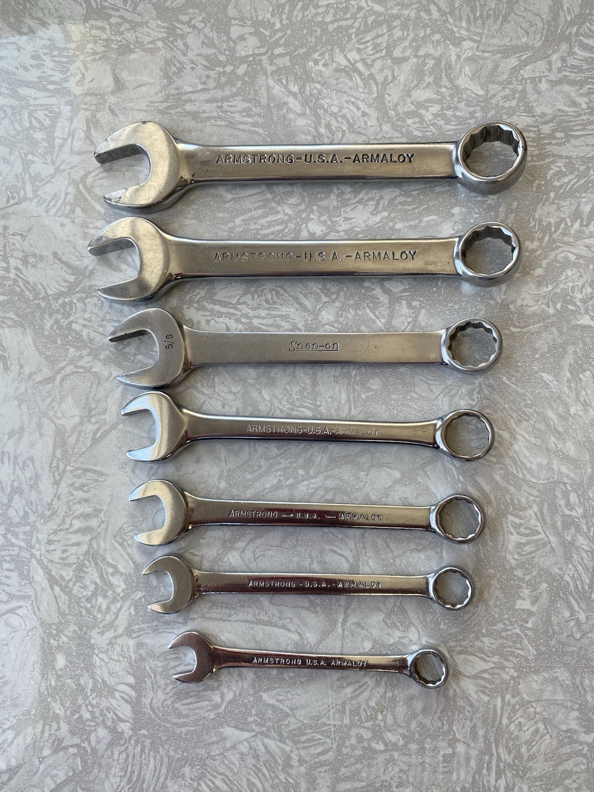 Armstrong 7-piece SAE Short Combination Wrench Set Armaloy 25 – USA