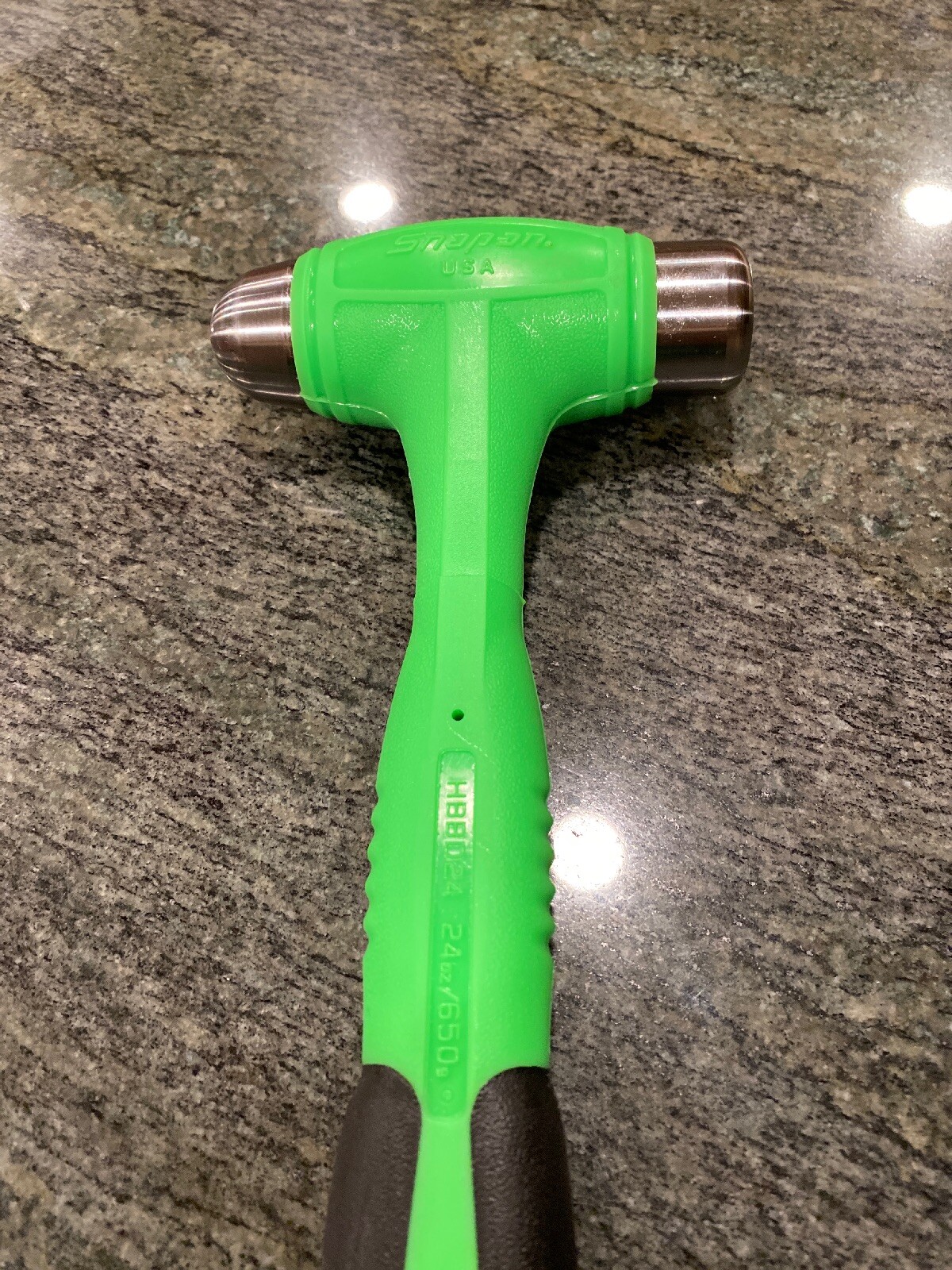 Snap On hbbd24g 24 ounce ball peen soft grip dead blow hammer green