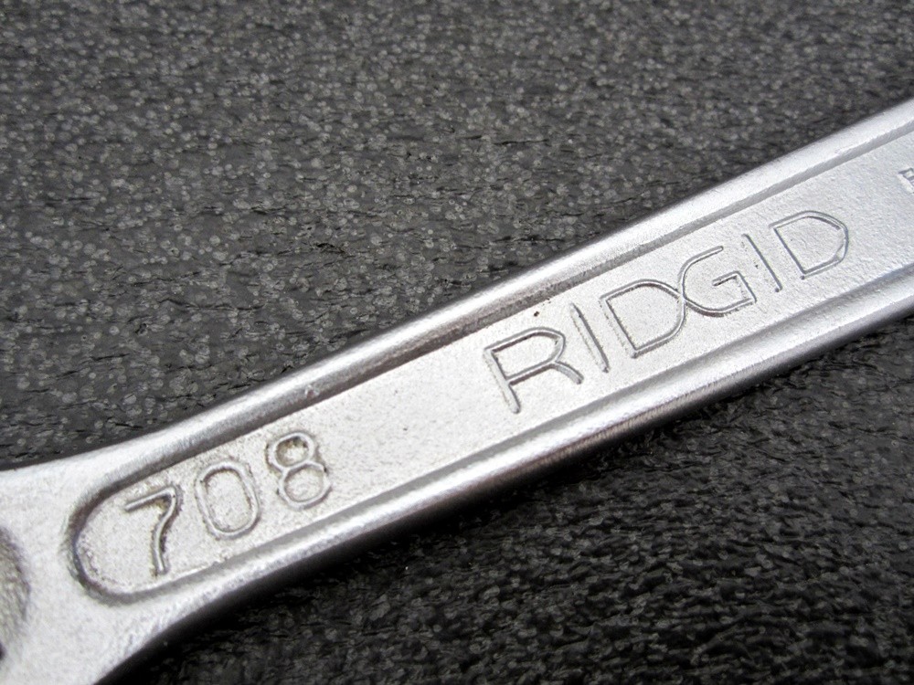 Vintage Ridgid 8″ Adjustable Wrench No. 708 Made in USA