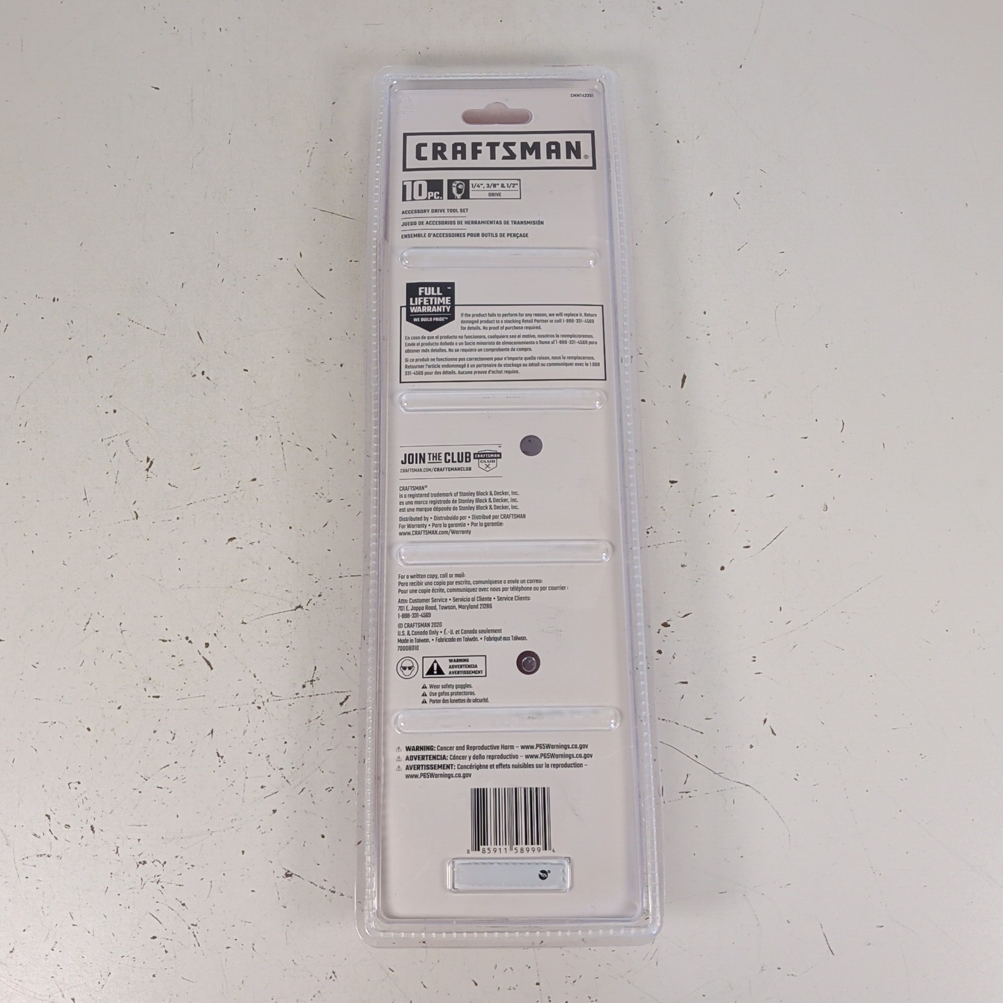 Craftsman CMMT42351 10-Piece Socket Extension & Adapter Set 1/4″ 3/8″ 1/2″ Drive