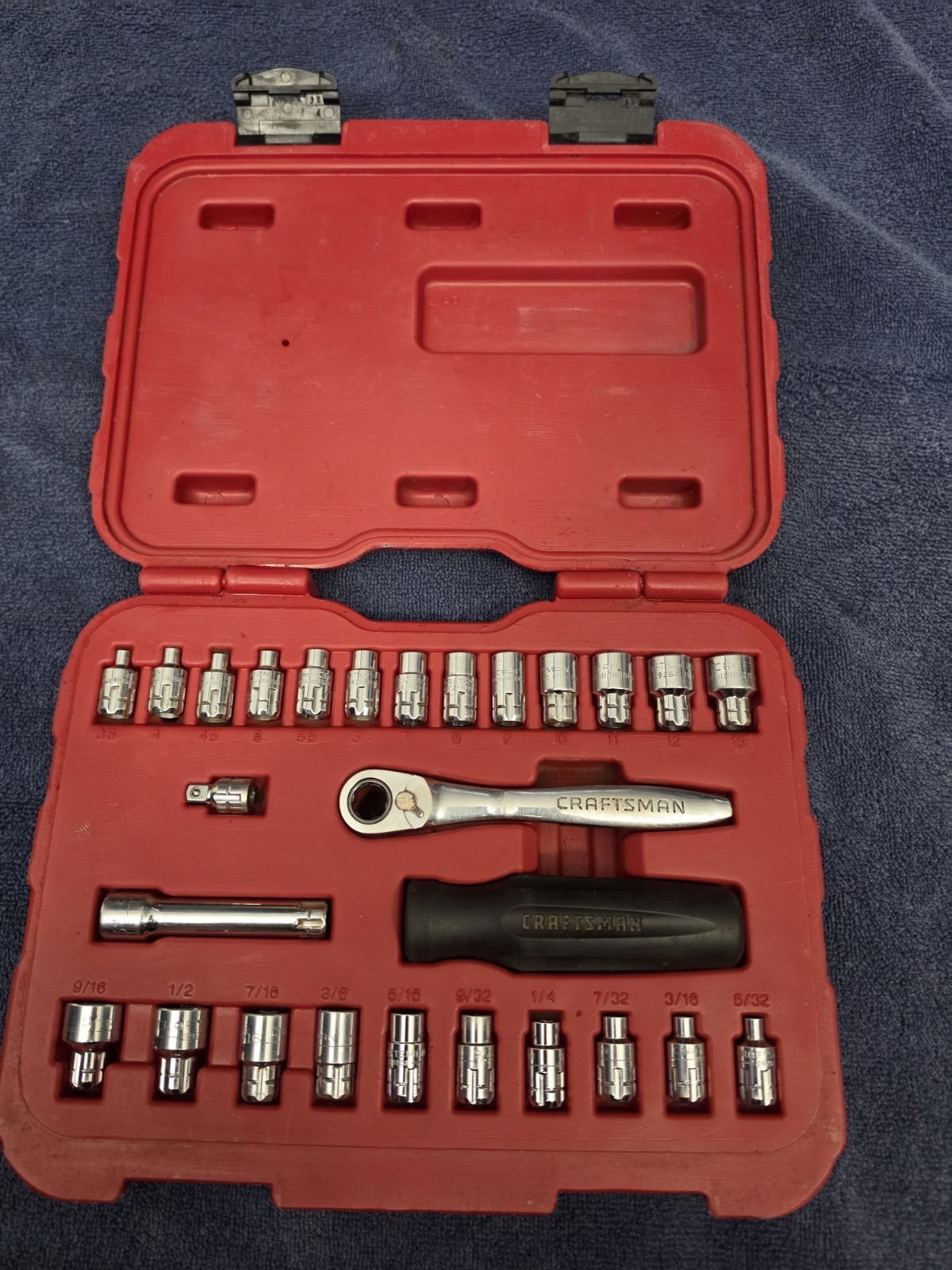 USED Craftsman Max Axess 27pc 1/4 Inch Drive Complete Socket Tool Set