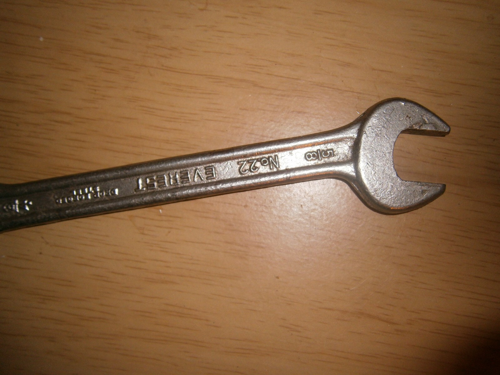 Vintage silver tone spanner. 3/4 & 5/8 ends.(E6b)