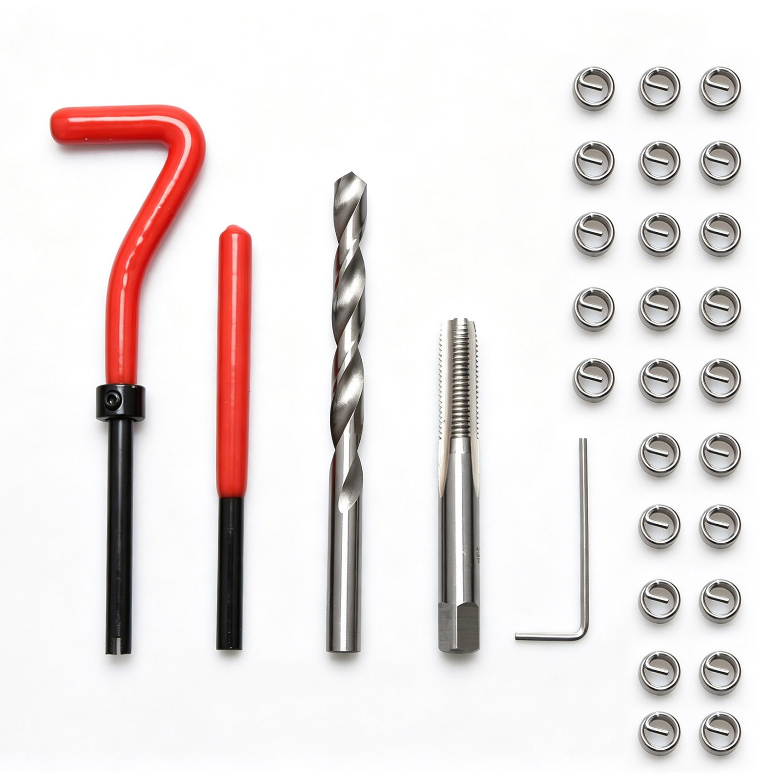 25pc M8 x 1.25 Thread Repair Kit with Wrench & Breaking Tool Corrosion Resistant