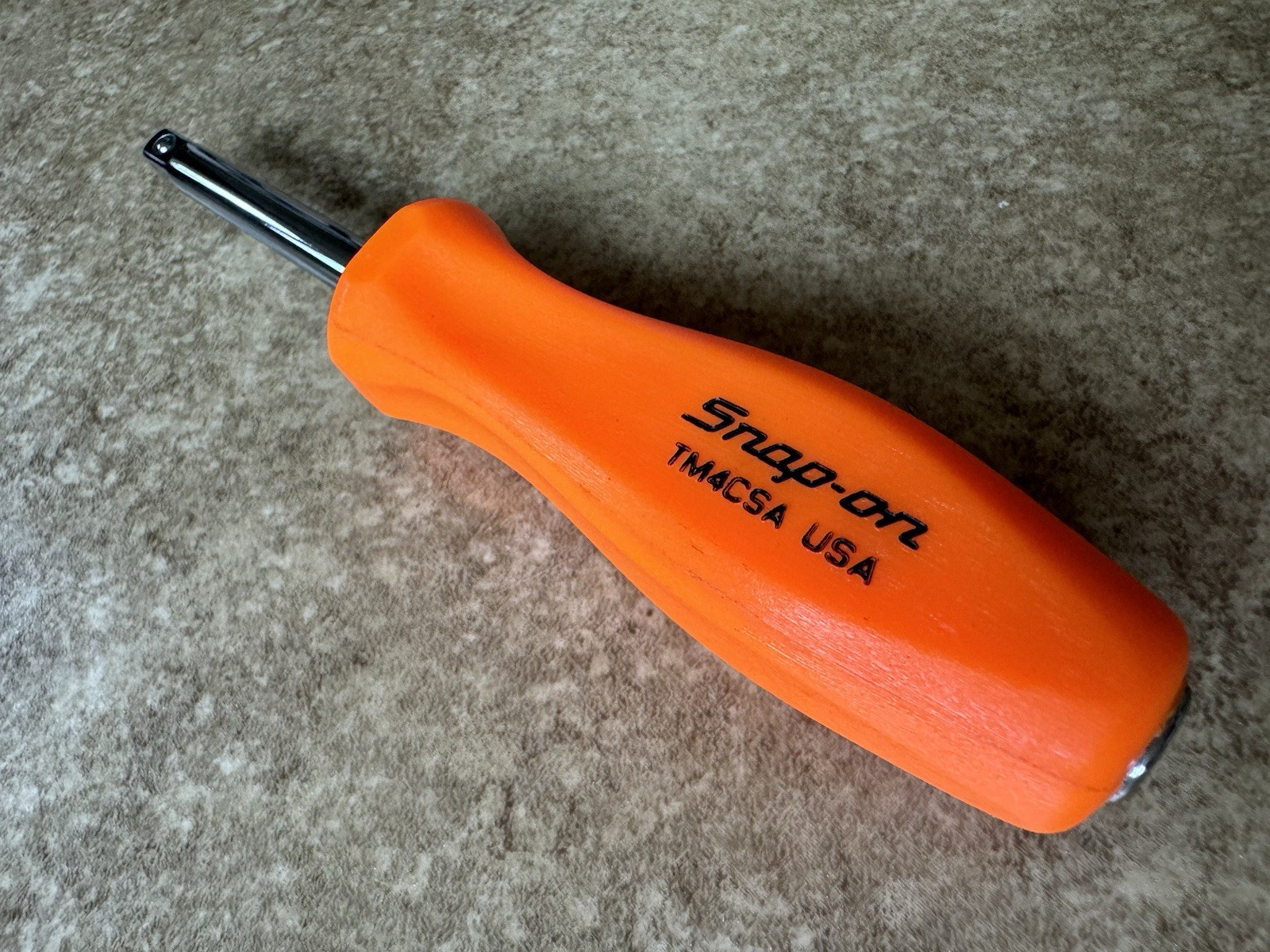 🟠 NEW Snap-On ORANGE Hard Handle 1/4″ MALE / FEMALE Socket Driver TM4CSAO U.S.A