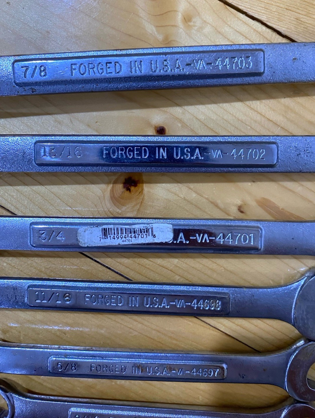Vintage Craftsman 10pc SAE Combination Wrench Set -VA- Made in USA~ 5/16-7/8