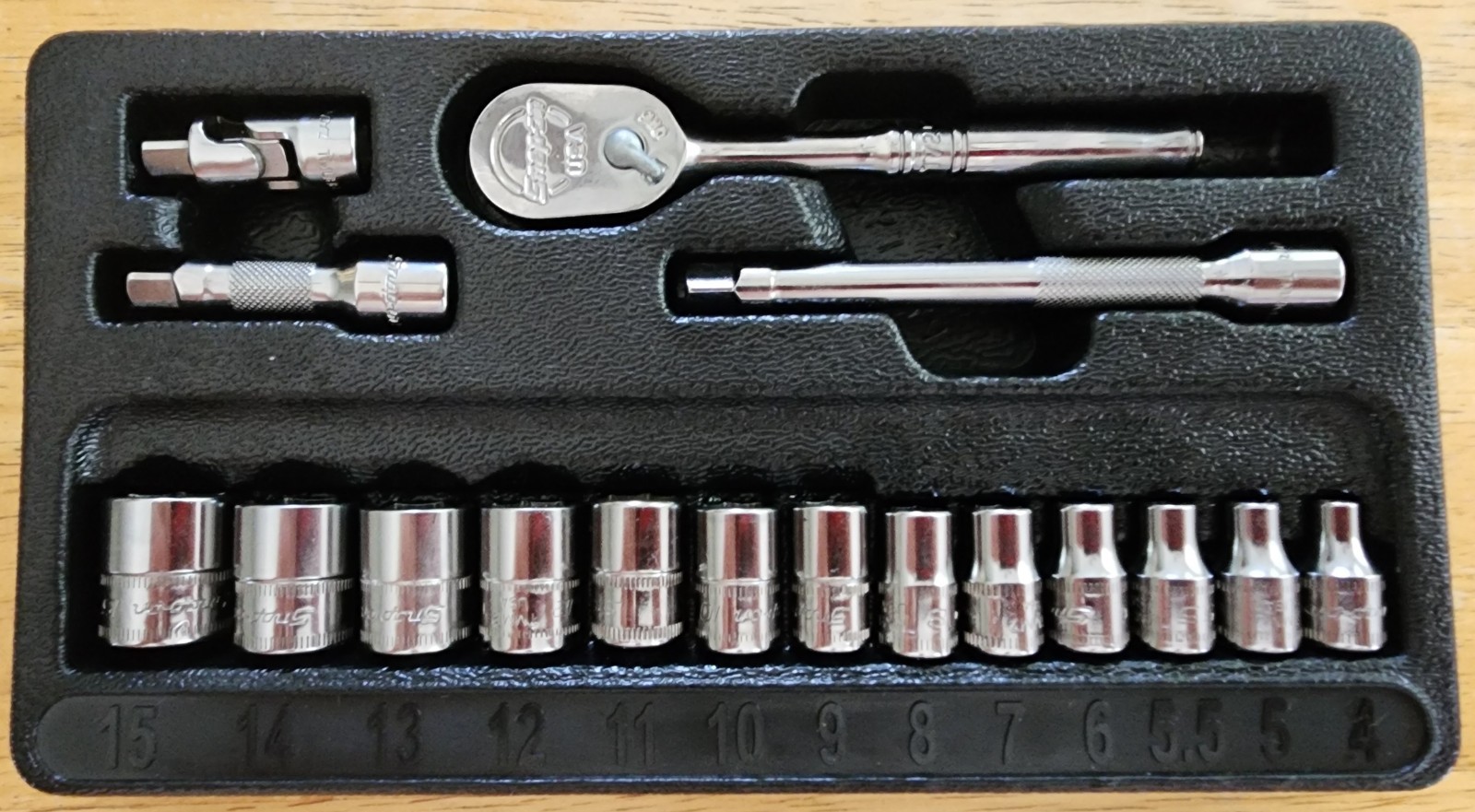 Snap On USA NEW 17 Piece 1/4″ Drive 6 Point Metric Starter Set With Tray 117TMM