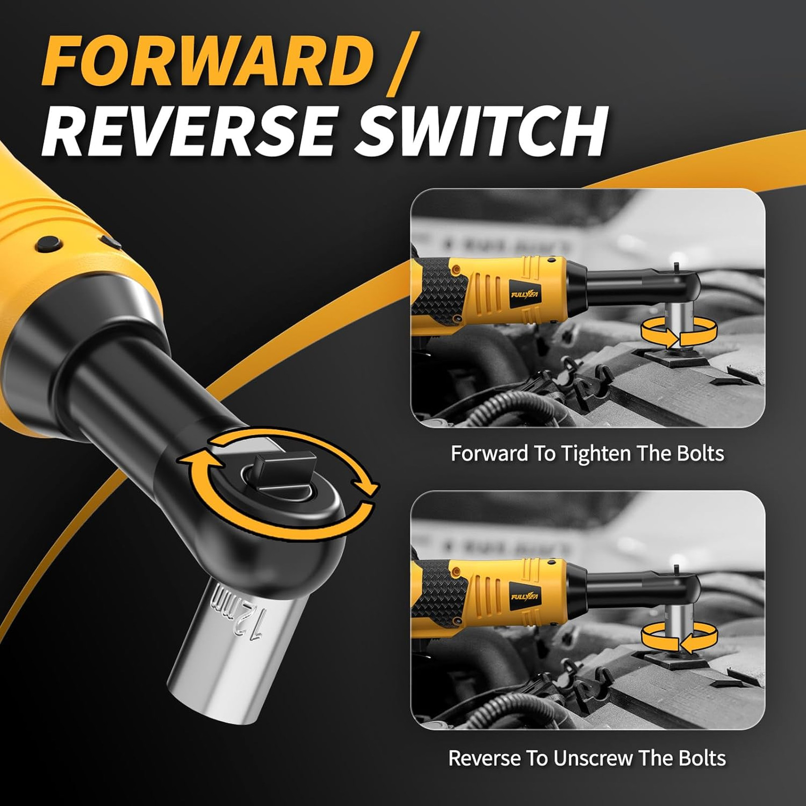 Cordless Electric Ratchet Wrench Set, 550RPM, 45Ft-lbs, 16.8V Extended cordless
