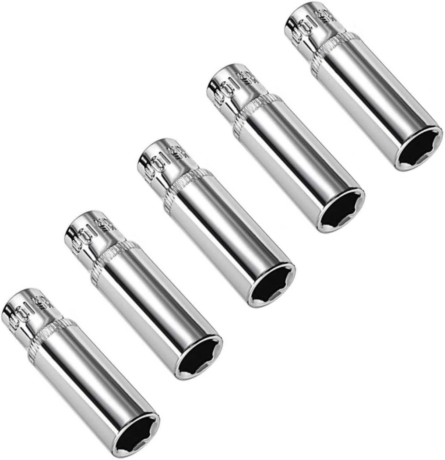 1/4 Inch Drive Deep Socket Set 10mm Cr-V Metric 6-Point Extension Tool