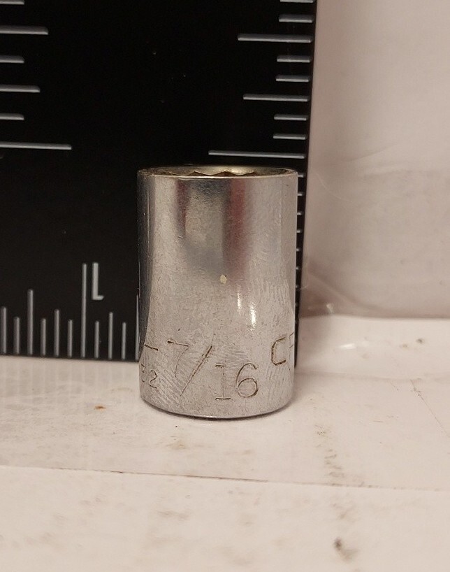 Craftsman USA 7/16″ 12 Point 3/8″ Drive Shallow Socket 44332 V Series See Photos