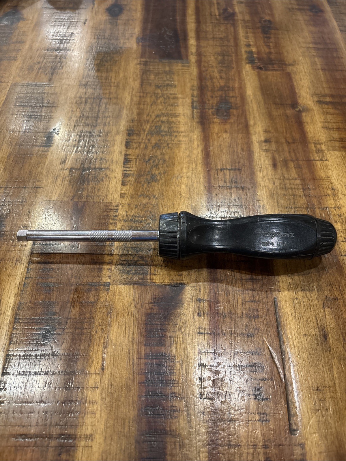 Snap-On 1/4″ Ratcheting Socket Screwdriver Tool Black Handle Driver TMR4 USA EUC