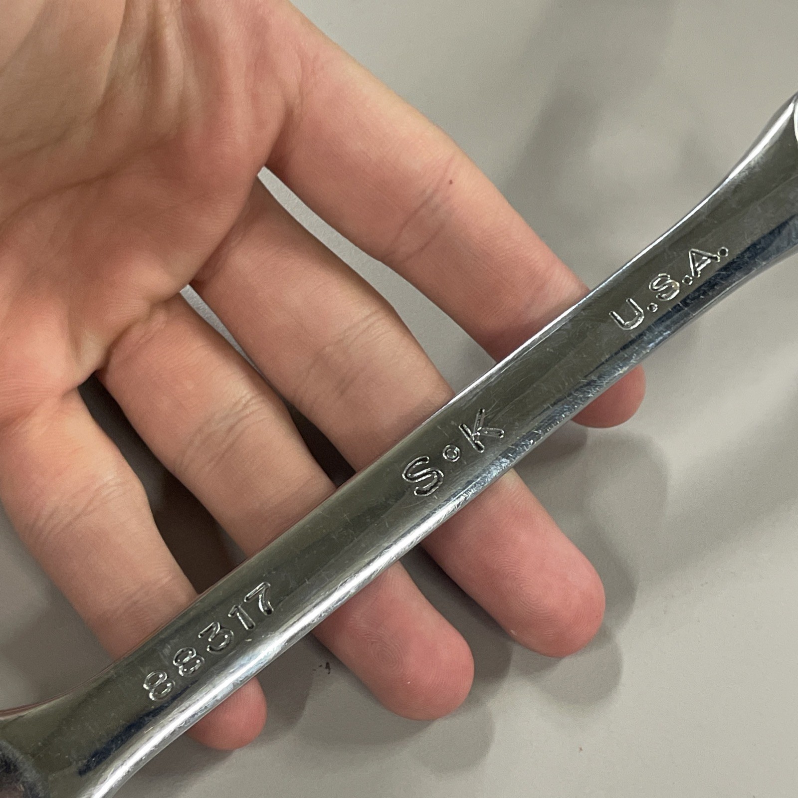S-K Tools USA 17mm SuperKrome Metric Combination Wrench 88317 12 Pt SK USED