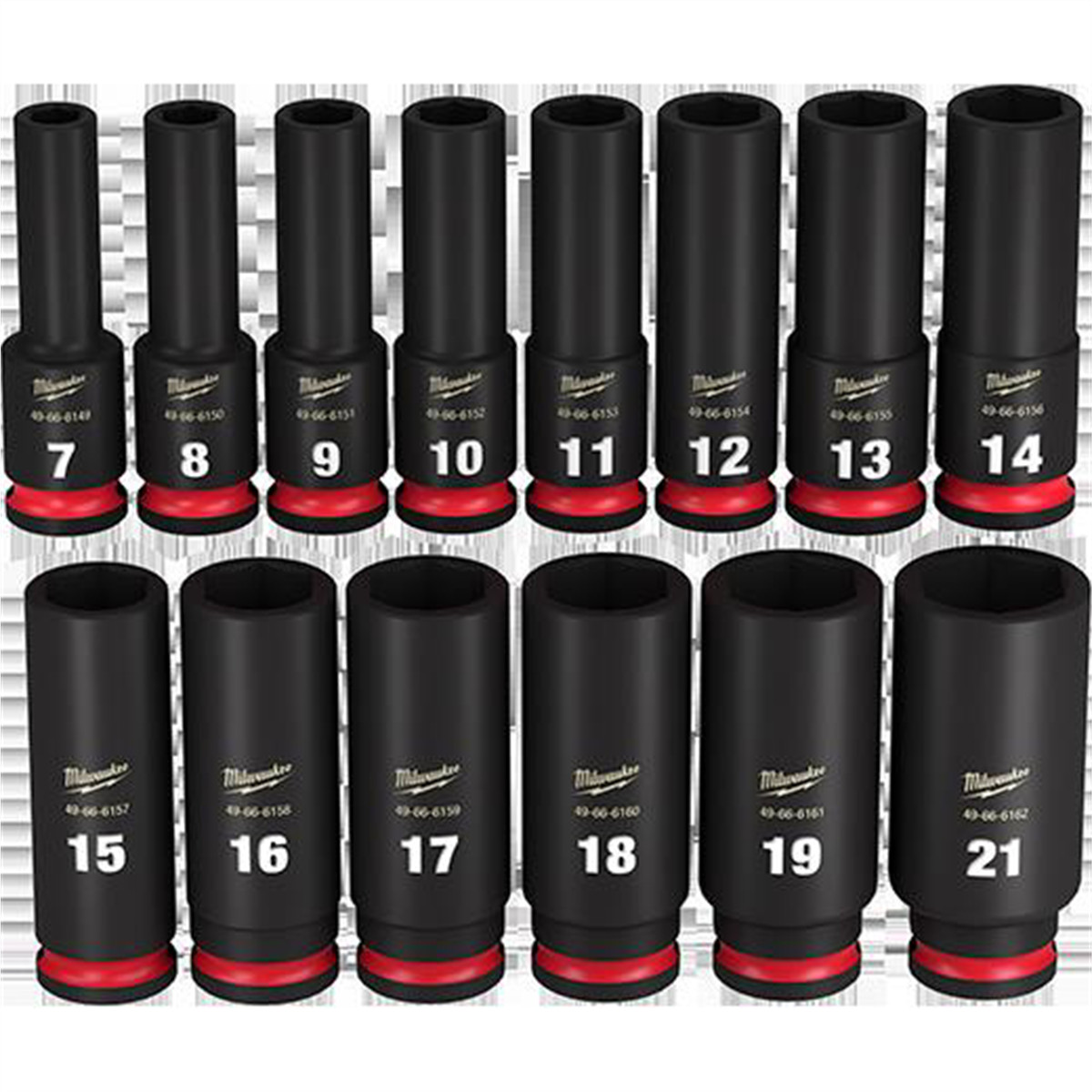 Milwaukee 49-66-7008 14 PC SHOCKWAVE 3/8″ Dr Metric Deep 6 Point Socket Set