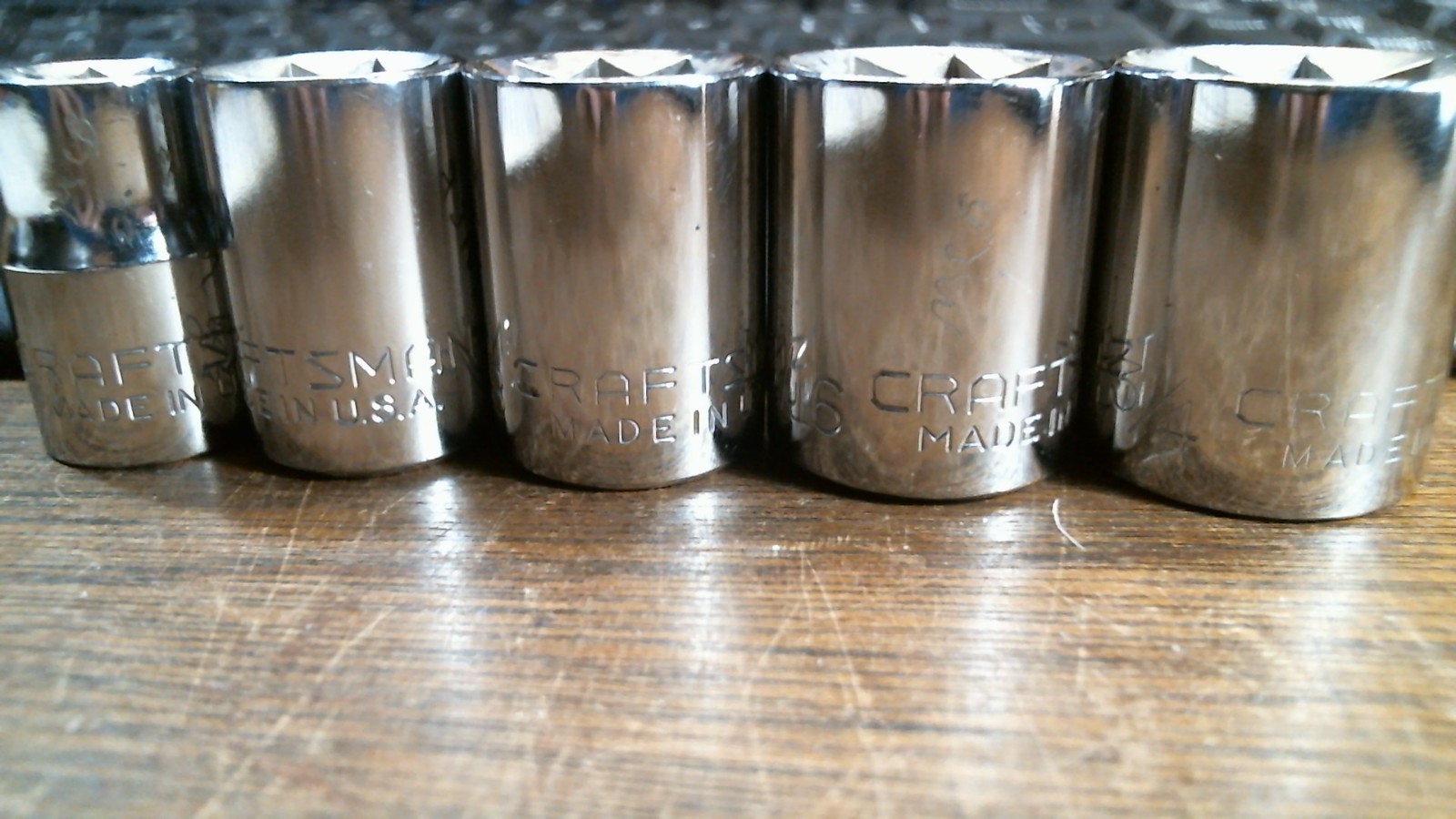 C5 Craftsman 1/2″ Dr. 3/4″ 11/16 5/8 9/16 7/16 8 pt Square Sockets USA