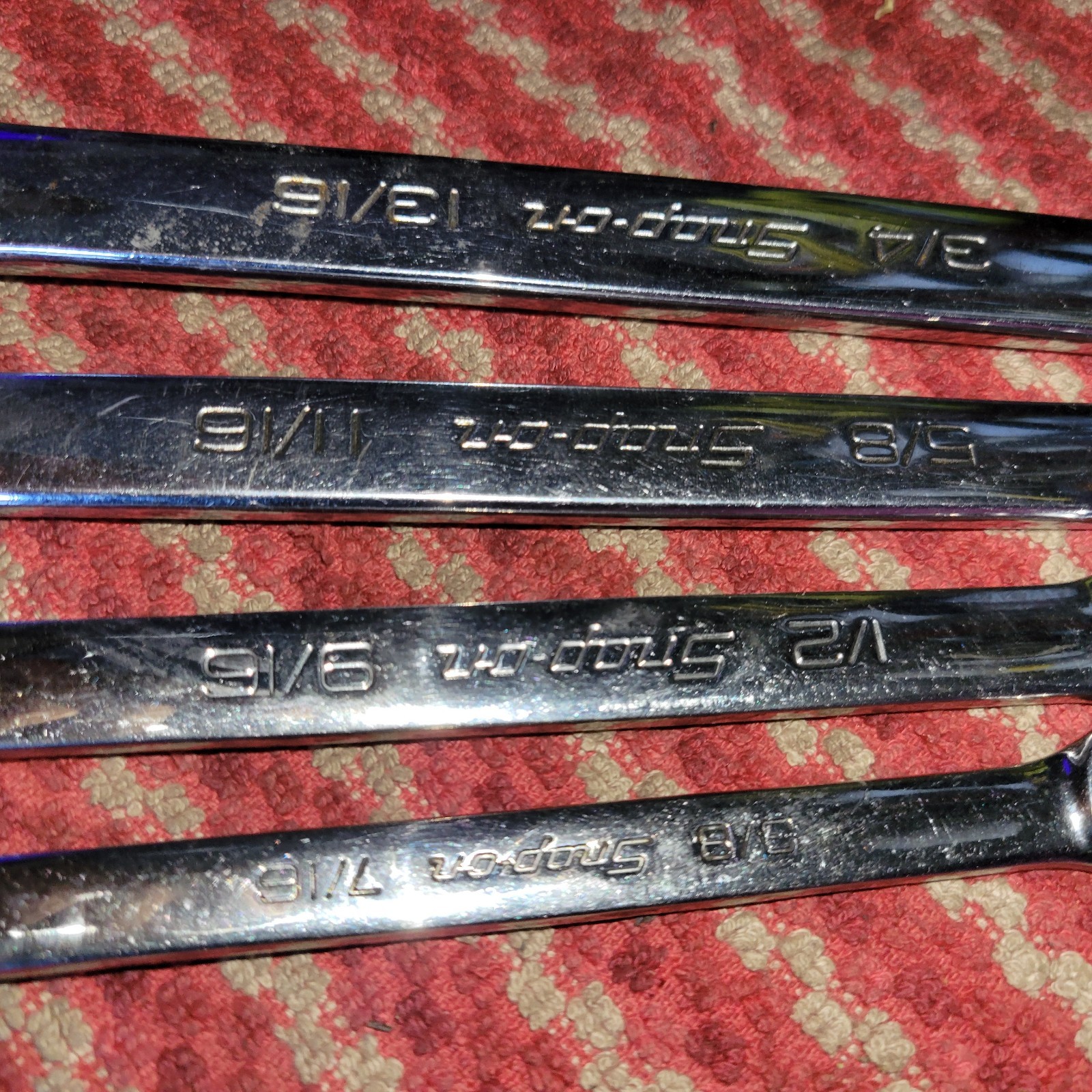 Lot (4) Snap-on Tools Tubing Wrenches 3/8* 7/16* 1/2* 9/16* 5/8* 11/16* 3/4 NICE