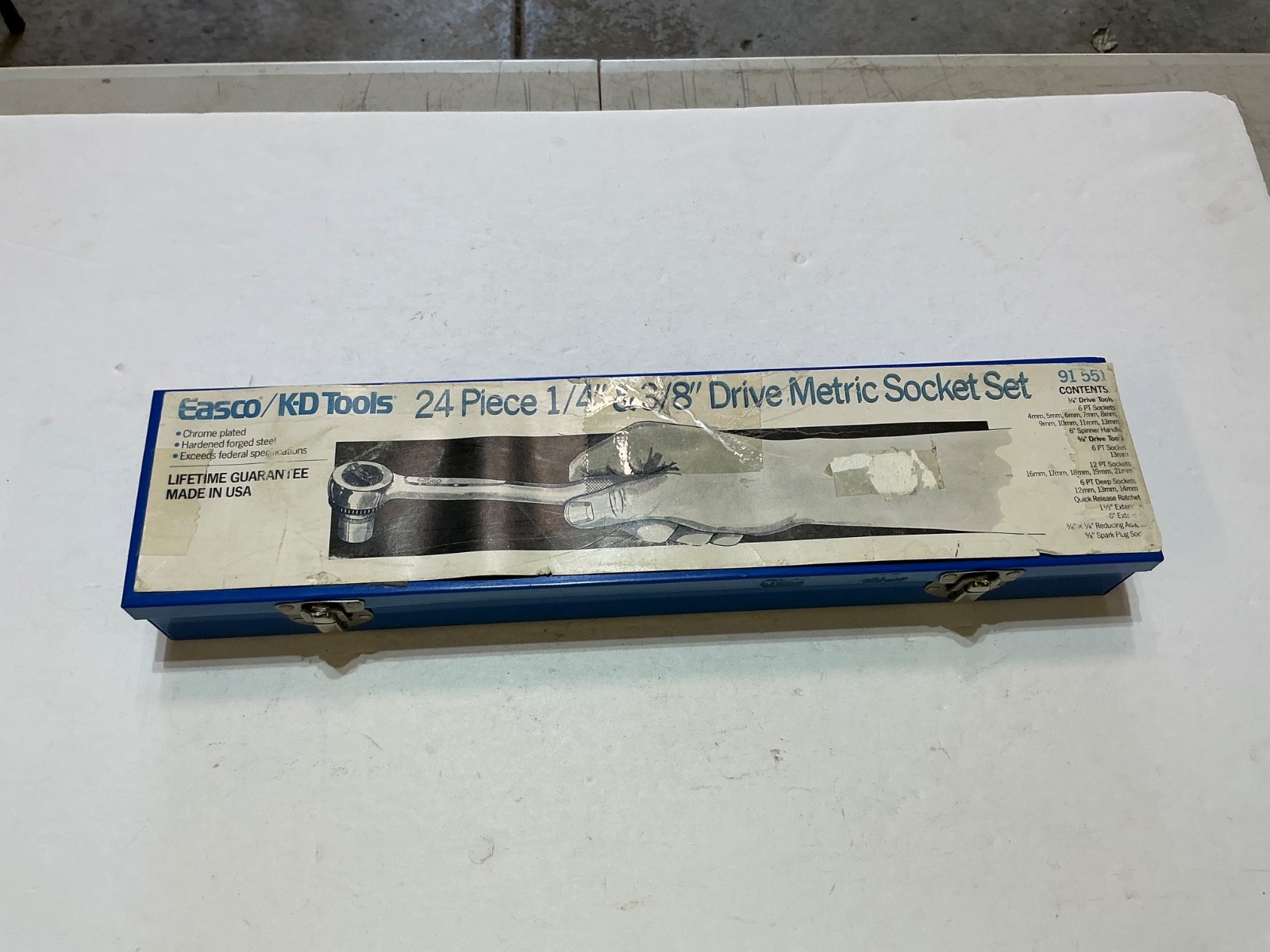Very Rare NOS Easco / K-D tools 24 pc 1/4″&3/8″ dr metric socket set 91-551 USA