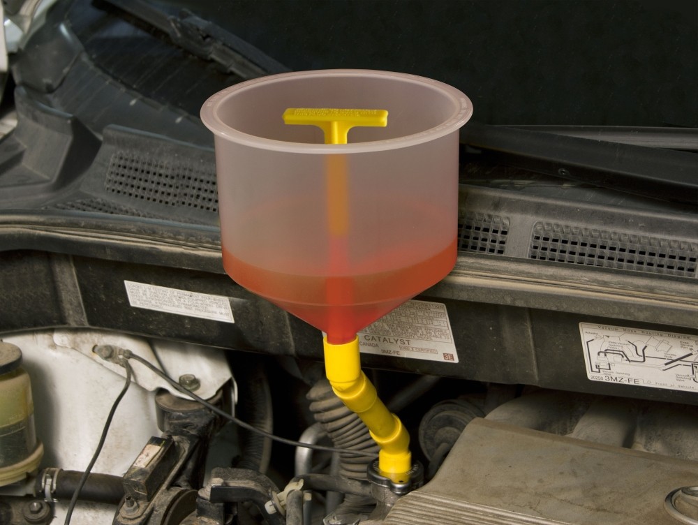 Lisle 24680 Spill-Free Funnel Kit, Standard Adapters and Caps, 5″ Extension