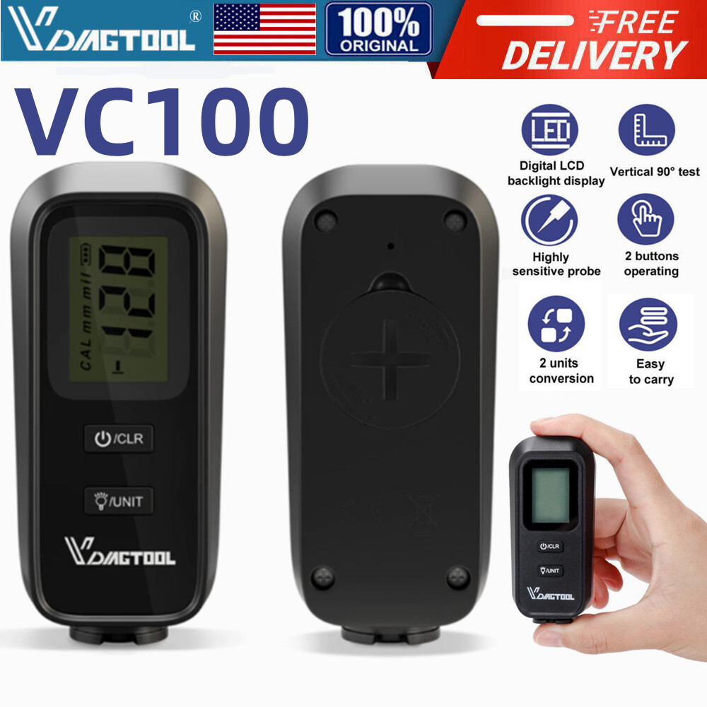 VC100 Digital Car Paint Coating Thickness Tester Auto Measuring Gauge Meter Kit