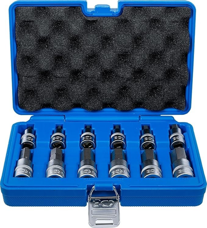 Hex Socket Bit Set 12.5mm 1/2 Inch Drive 12 Pieces Chrome Vanadium Steel