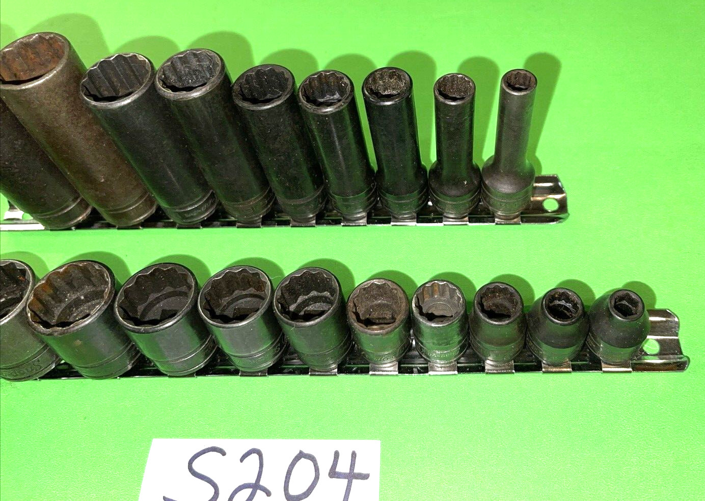 SNAP- ON TOOLS 20 PIECE 3/8 DRIVE SHORT & DEEP SAE. SOCKET SETS 12 POINT