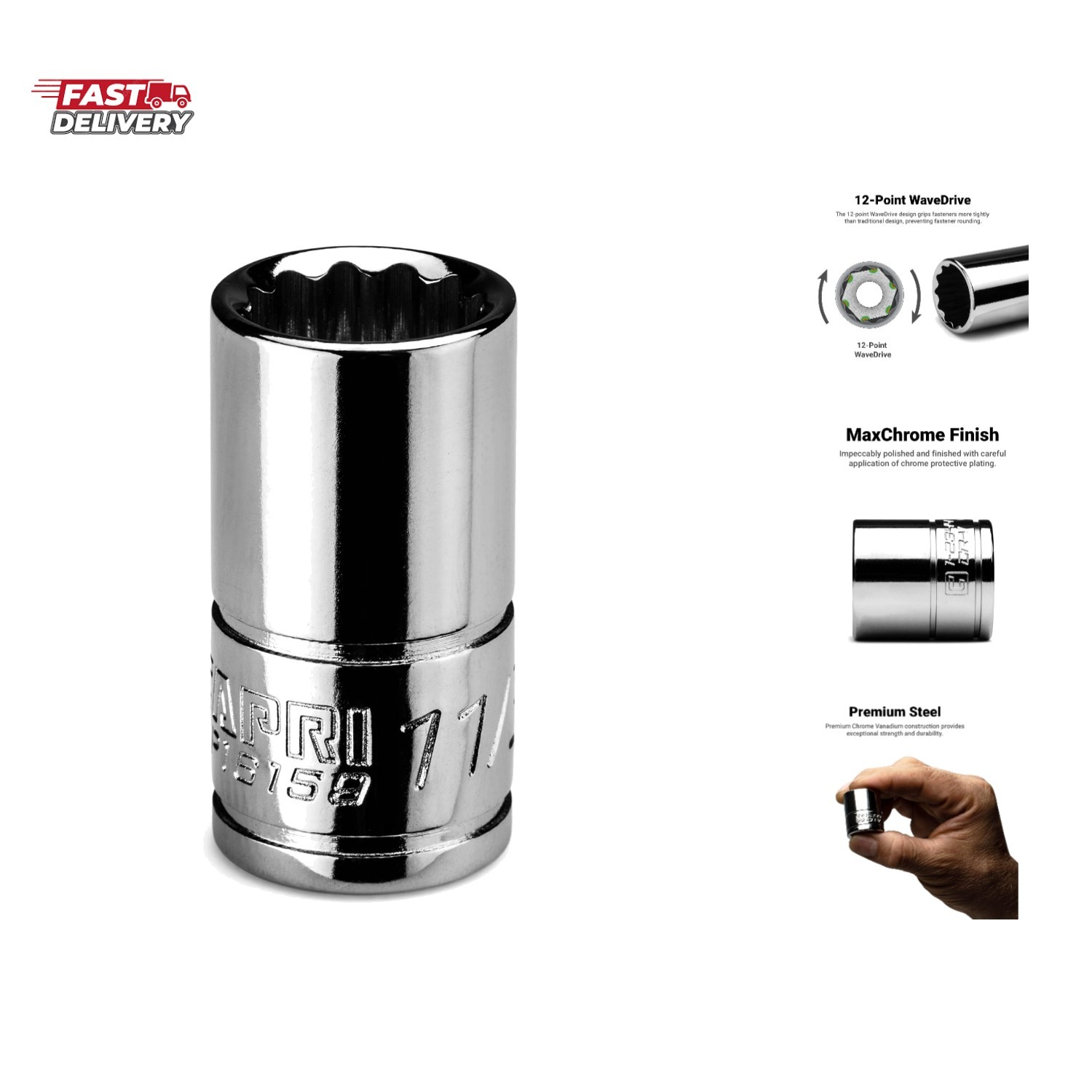 11/32 in. Shallow Socket, 1/4 in. Drive, 12-point, SAE