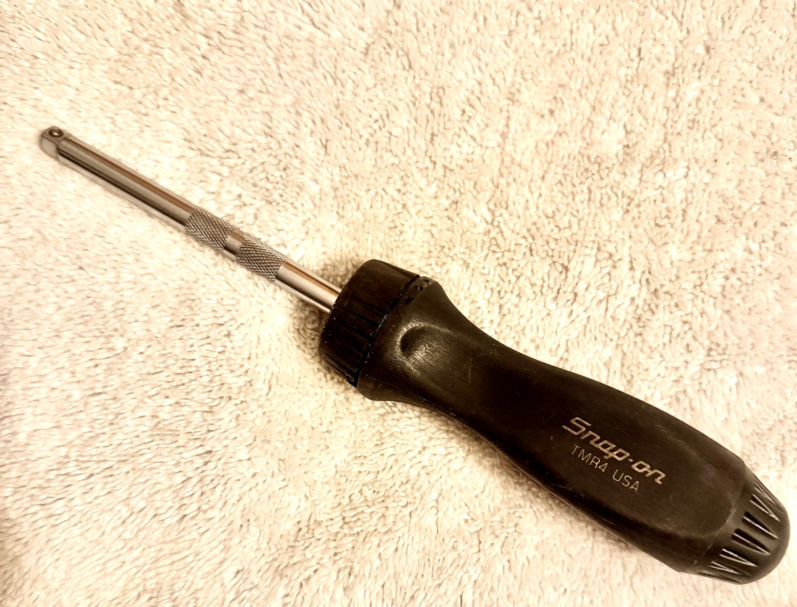 Snap-on TMR4 1/4″ Ratcheting Driver Black Hard Handle + 8mm TMM8 10mm TMM10 Sock
