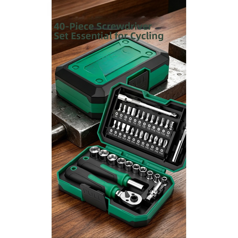 40PC Metric Ratchet Wrench Set 4mm 5mm 6mm 7mm 8mm 9mm 10mm 11mm 12mm 13mm 1/4