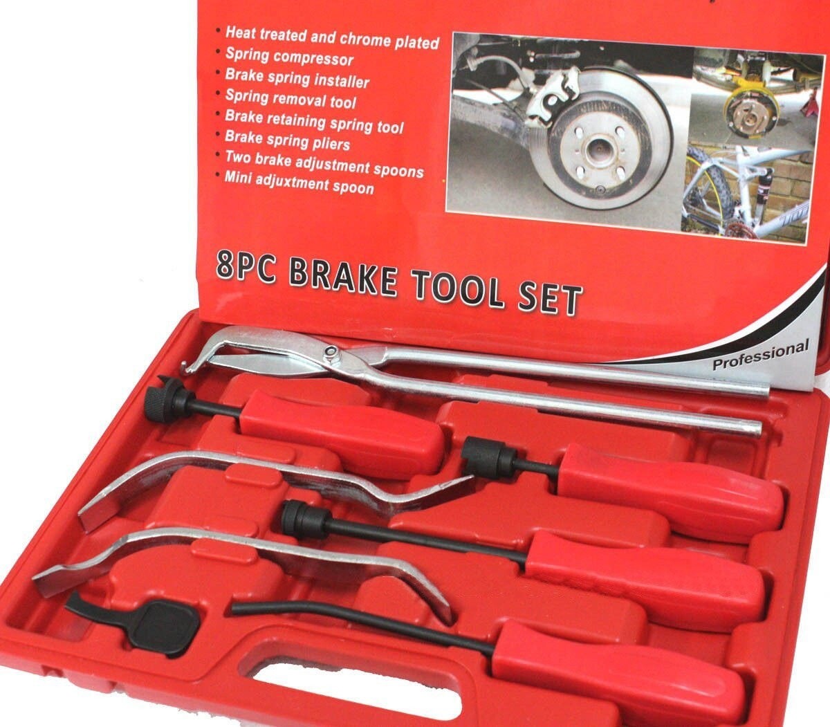 8pc Brake Service Tool Set Professional Repair Install Drum Servicing Springs