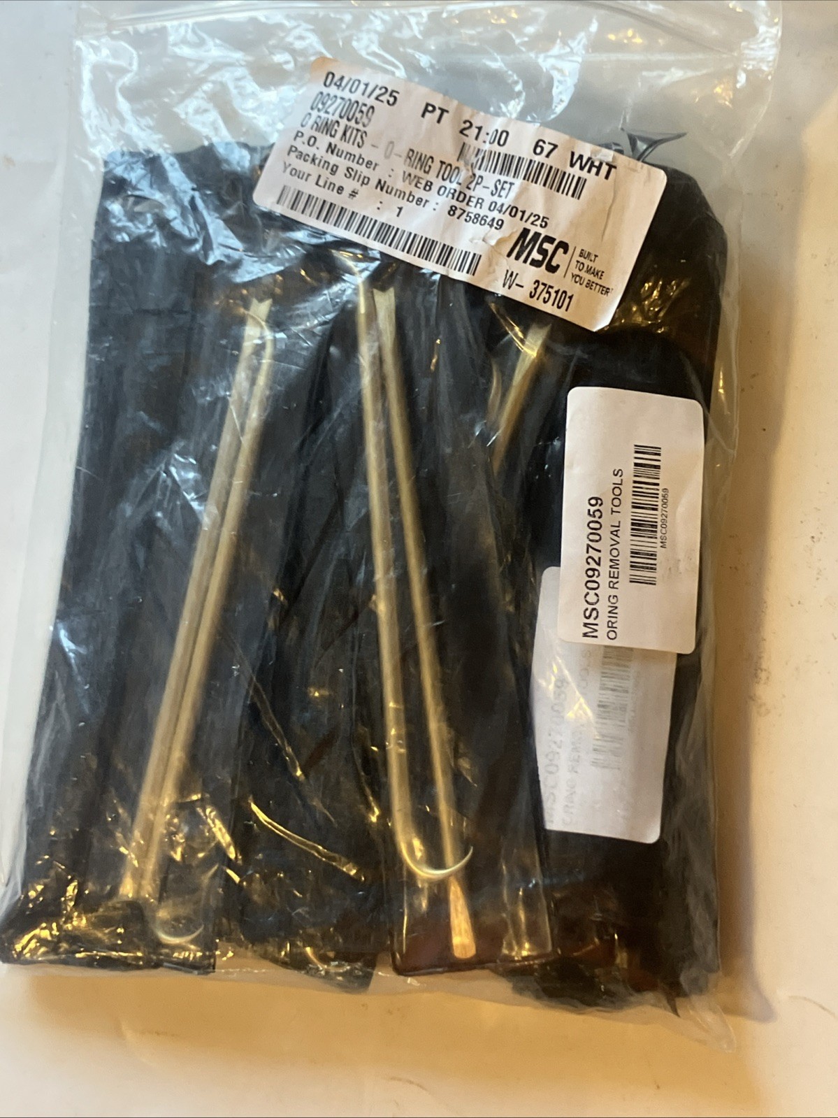Value Collection MSC 09270059 Brass O-Ring Tool Pick Set 2 Piece Pouch Included