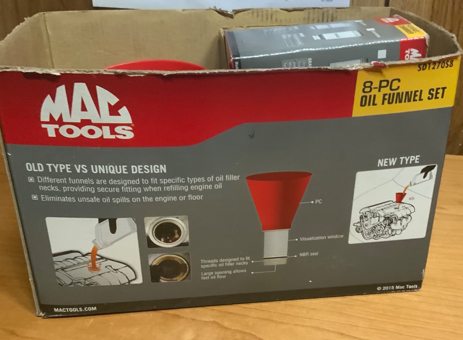 MAC TOOLS SD1270S8 8 PIECE OIL FUNNEL SET USED