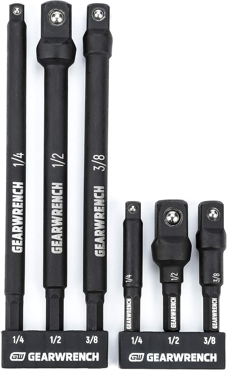 GEARWRENCH 6 Pc 1/4″ Drive Hex Shank Impact Socket extensions – One Size