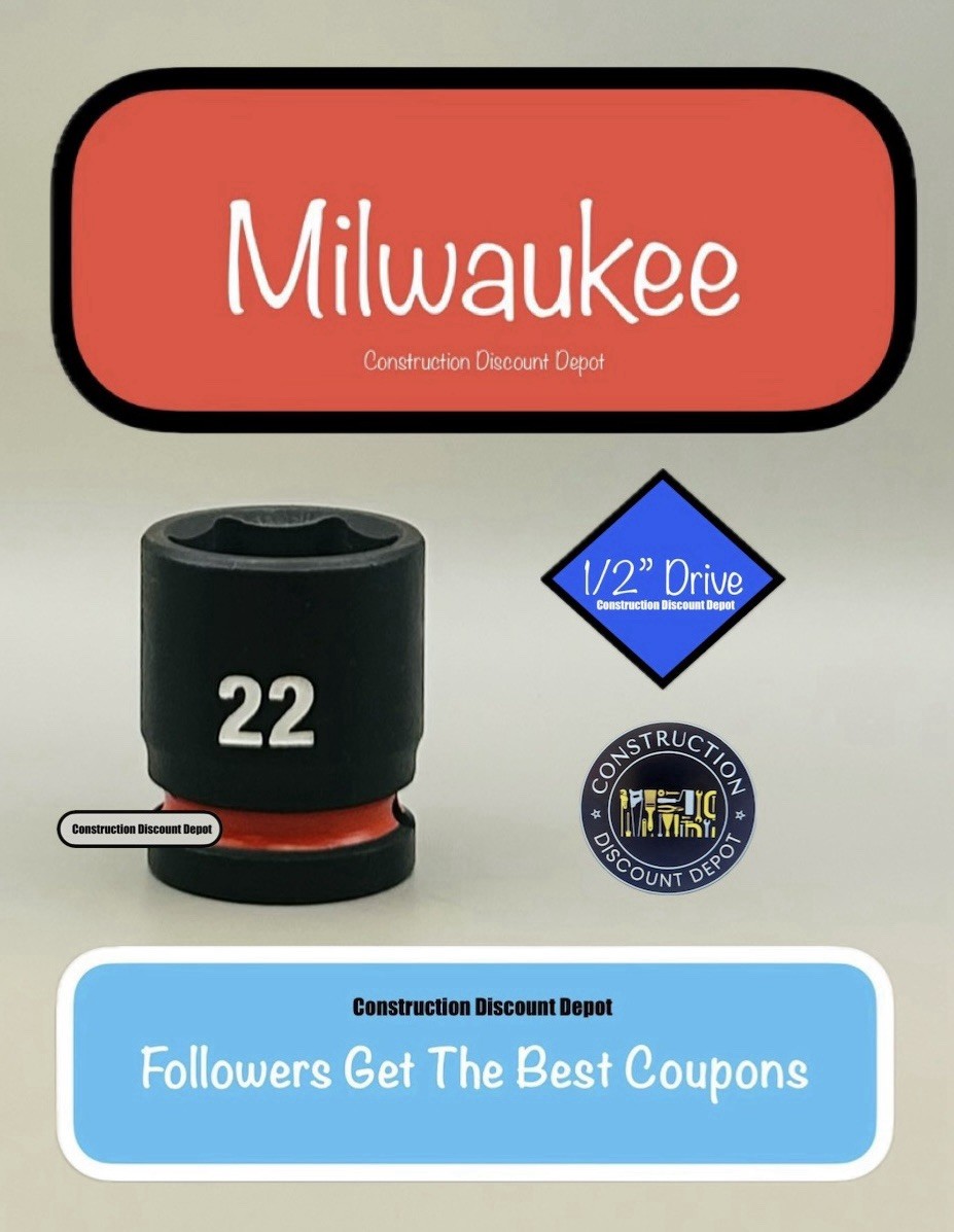 Milwaukee 49-66-6254 22MM Shockwave Impact Duty 1/2″ Drive Shallow 22 mm