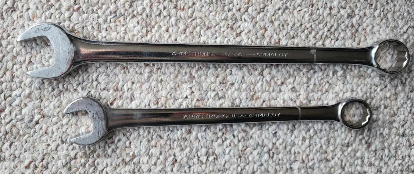 2 – Armstrong Tools 25-128 & 25-232 – 7/8 & 1 in Long Combo Wrenches 12 Point