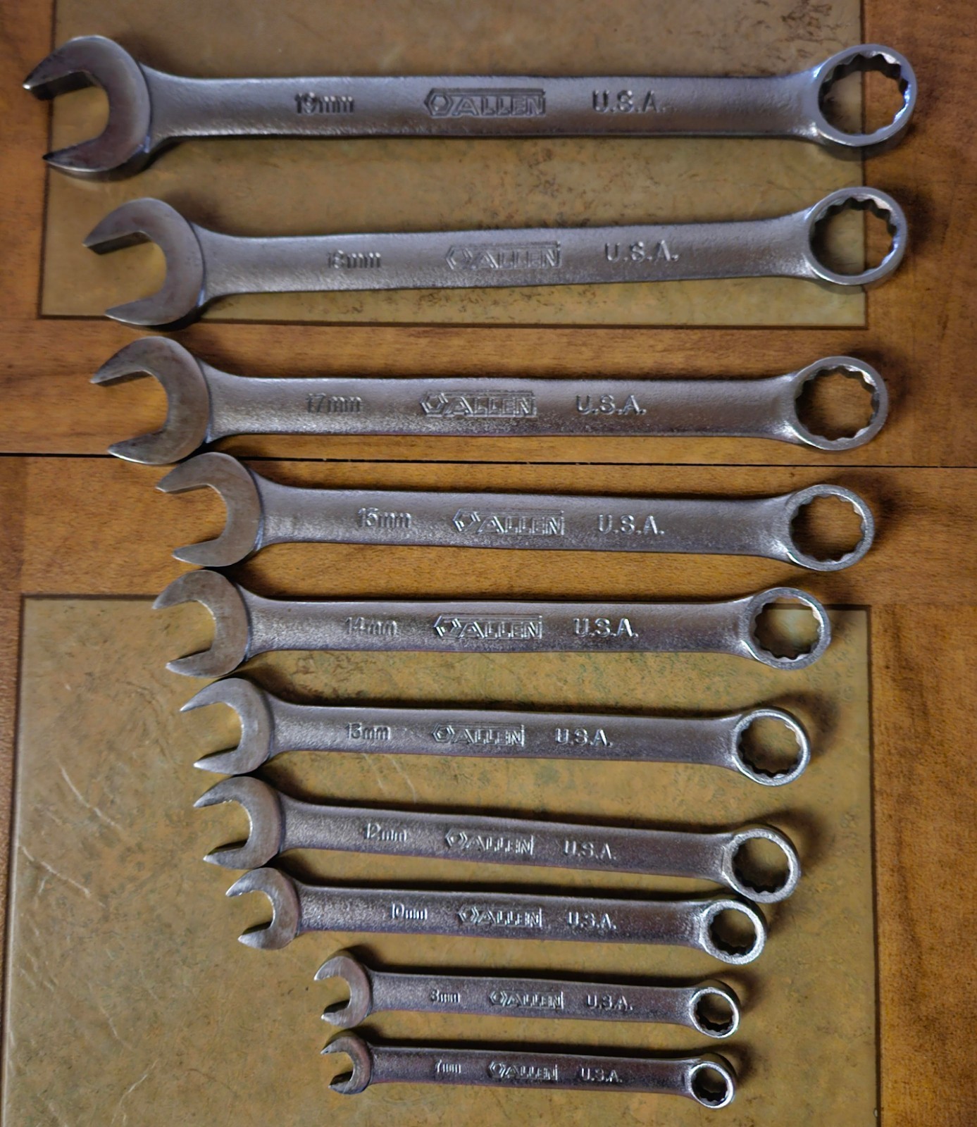 Allen Metric Open End Box End Combination Wrenches (set 10 ) 7mm-19mm