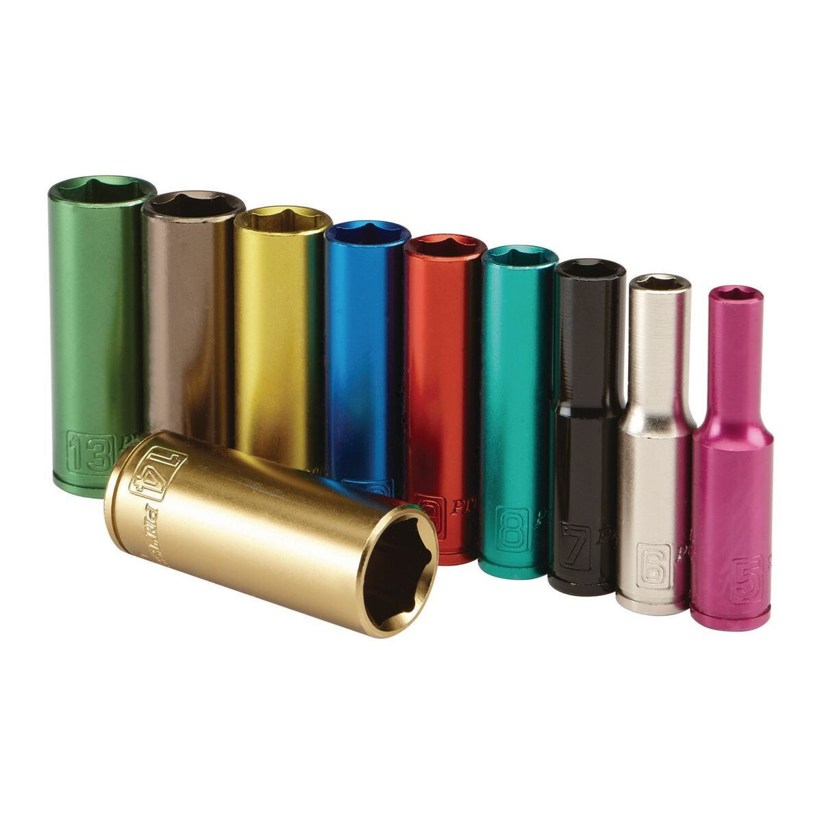 Color Coded Deep Wall Socket Set 1/4″ Drive (Metric) 10pc | Free US Shipping!
