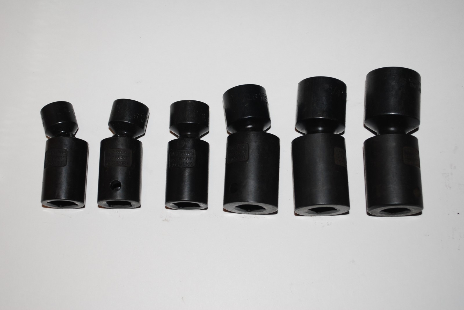 Craftsman Industrial 6-PC 6-Pt 1/2″ Drive Inch Impact Swivel Socket Set. USA