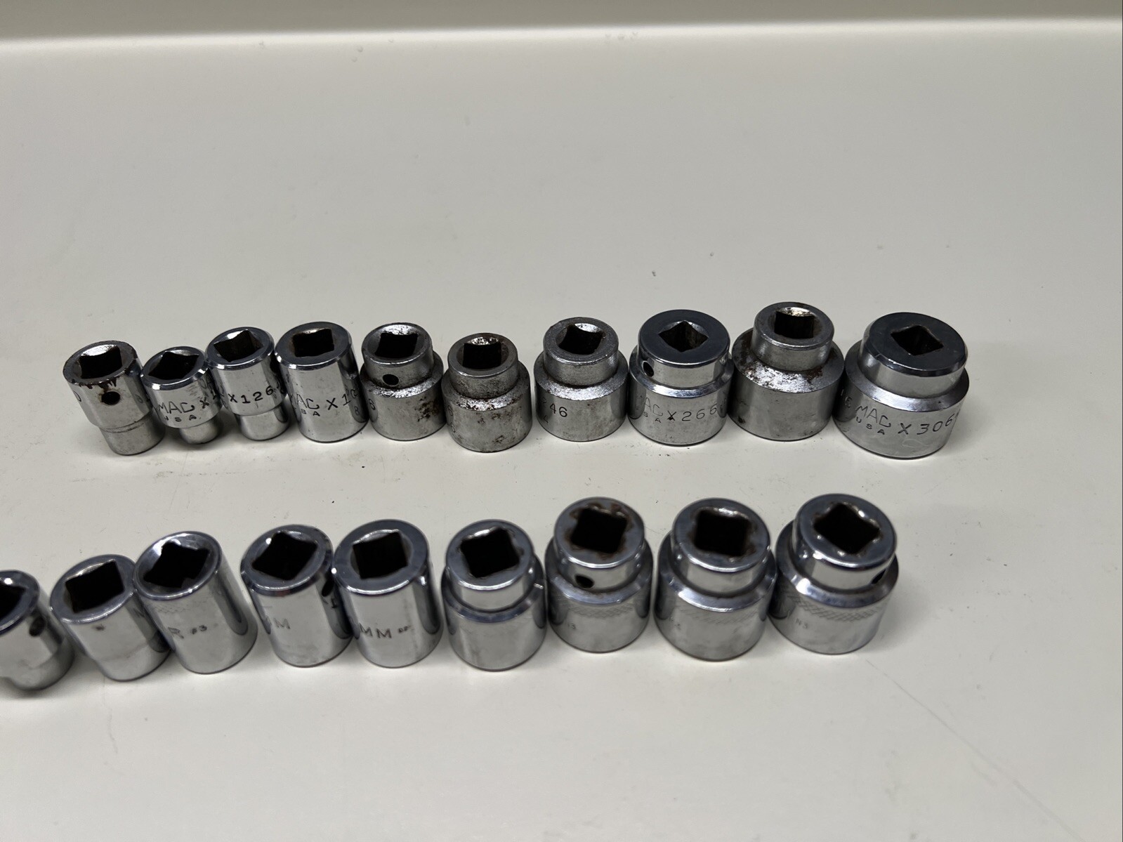 Mac X Series 3/8″ Drive Shallow Metric & SAE Sets 6-19MM & 1/4″-15/16″ USA #7E1