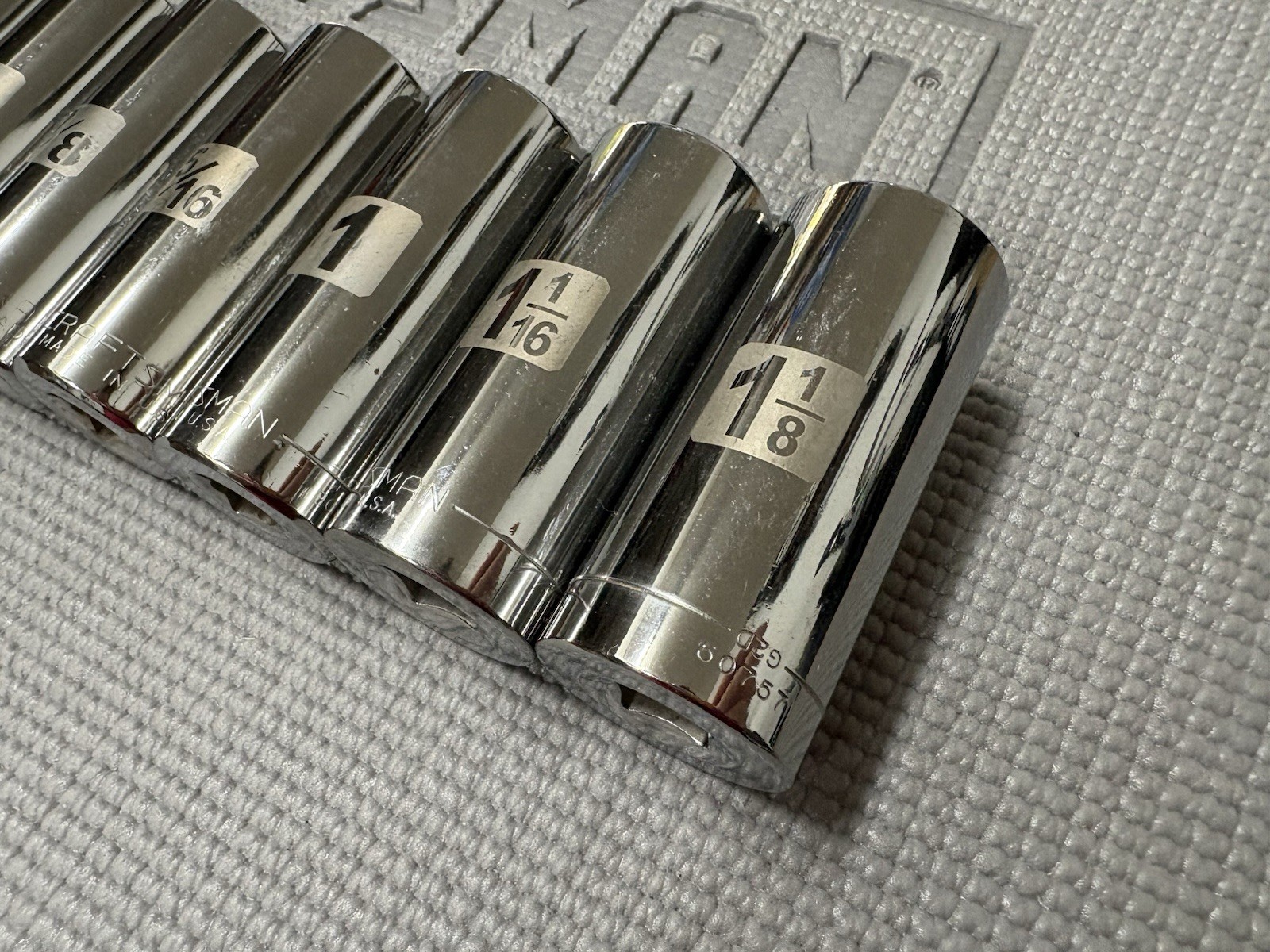 Sears Craftsman USA 11pc 1/2” Drive SAE Easy Read Sockets 1/2 – 1-1/8” Dual Mark
