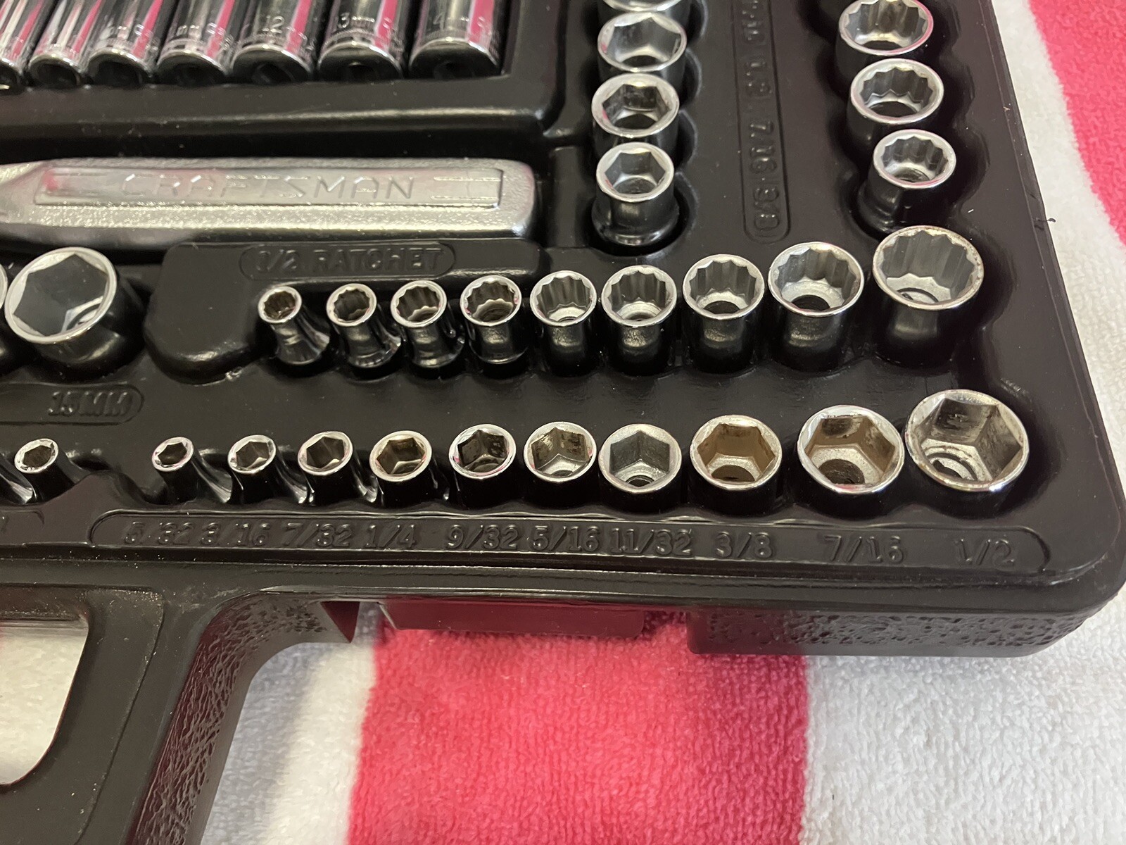 Vintage Craftsman 107pc Mechanics Tool Set USA USED SAE Metric 1/4” 3/8” 1/2” Dr