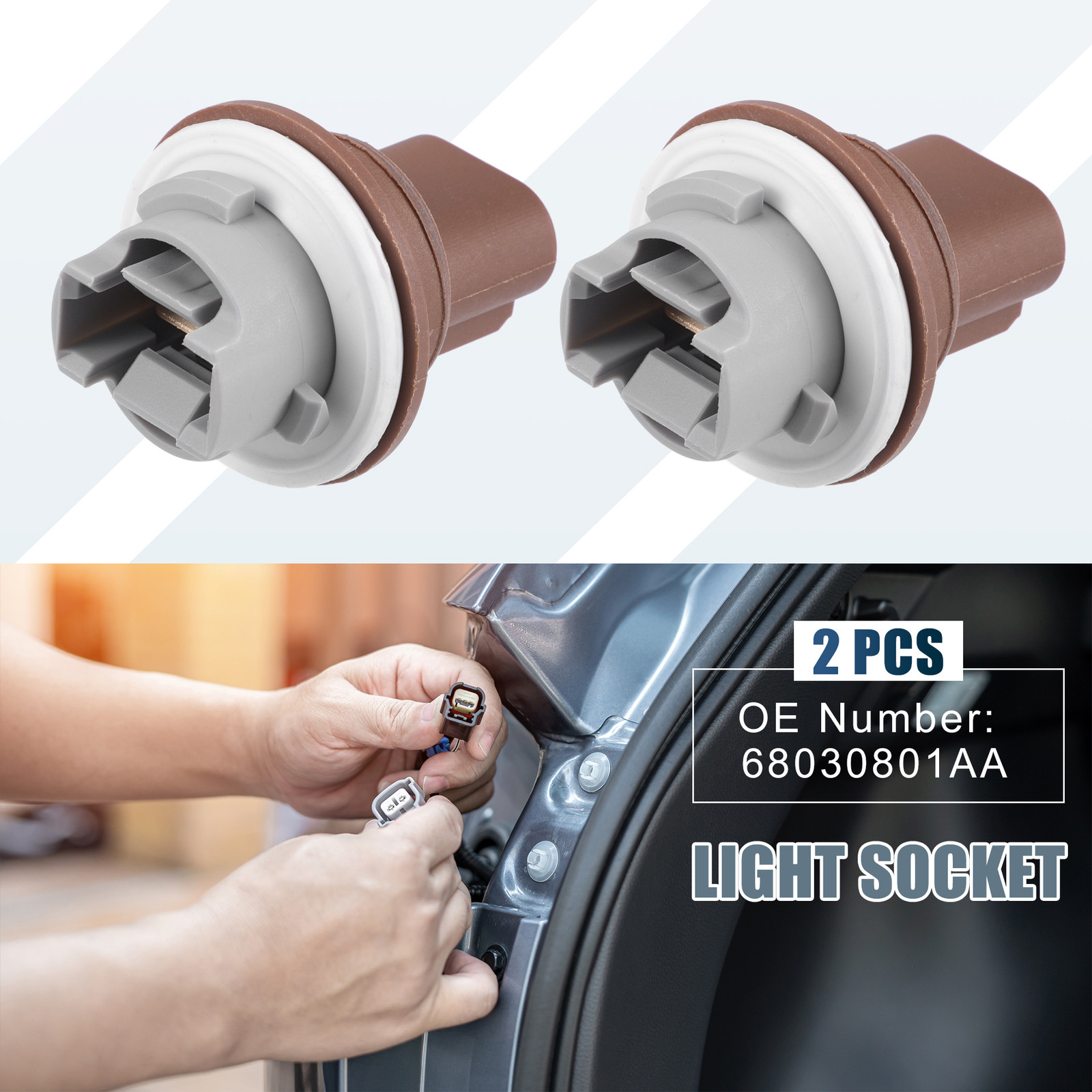 2pcs Park and Turn Signal Light Socket 68030801AA for Dodge Grand Caravan 11-20