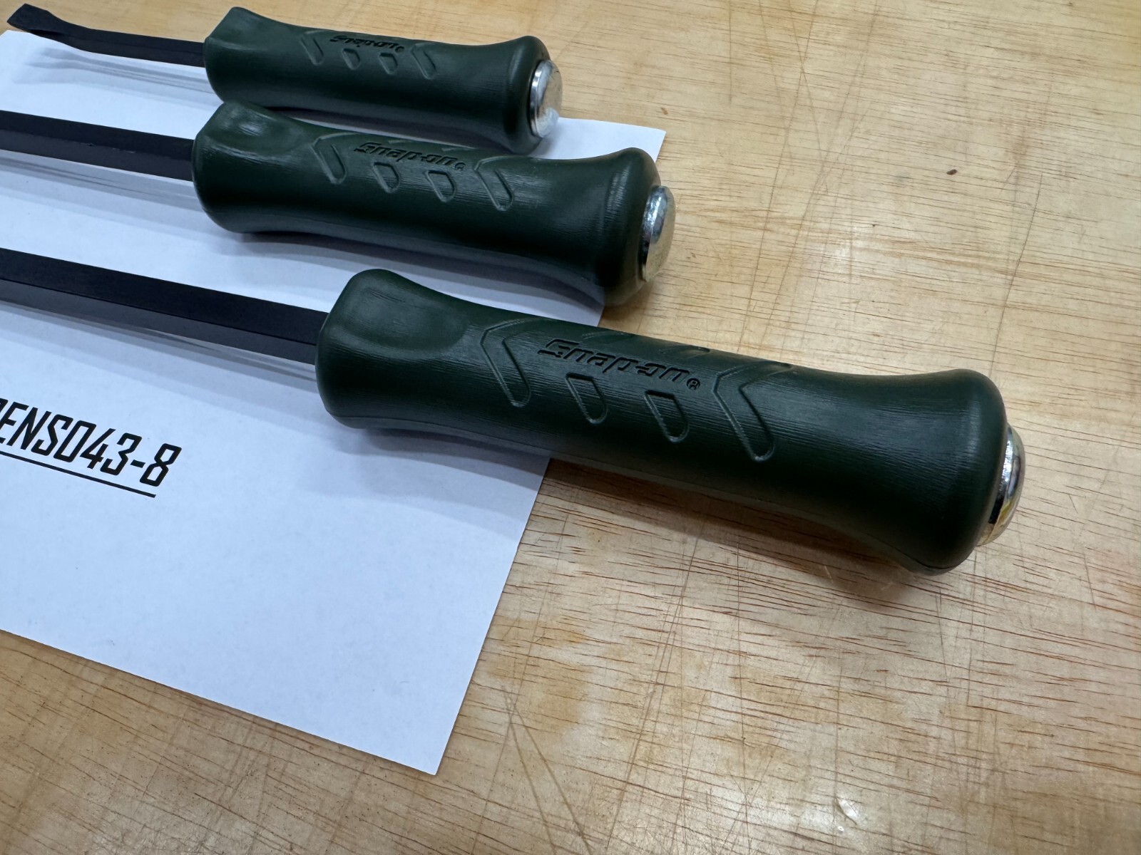 Snap-on Tools USA NEW RARE COMBAT GREEN 3pc Hard Grip Striking Prybar Set