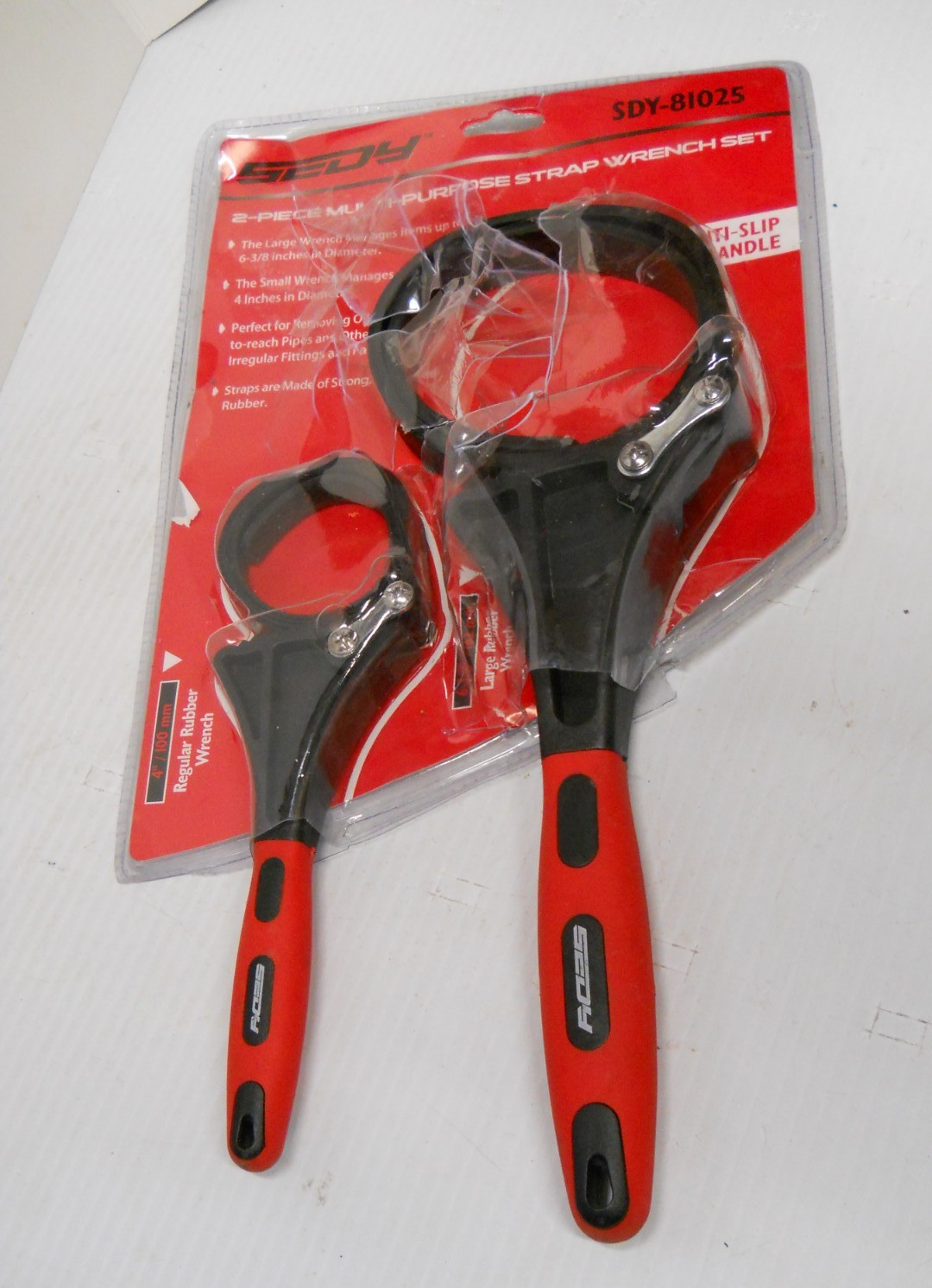 Sedy SDY-81025 2 PC Multi-Purpose Strap Wrench Set 4″ & 6-3/8″ Anti Slip Handle