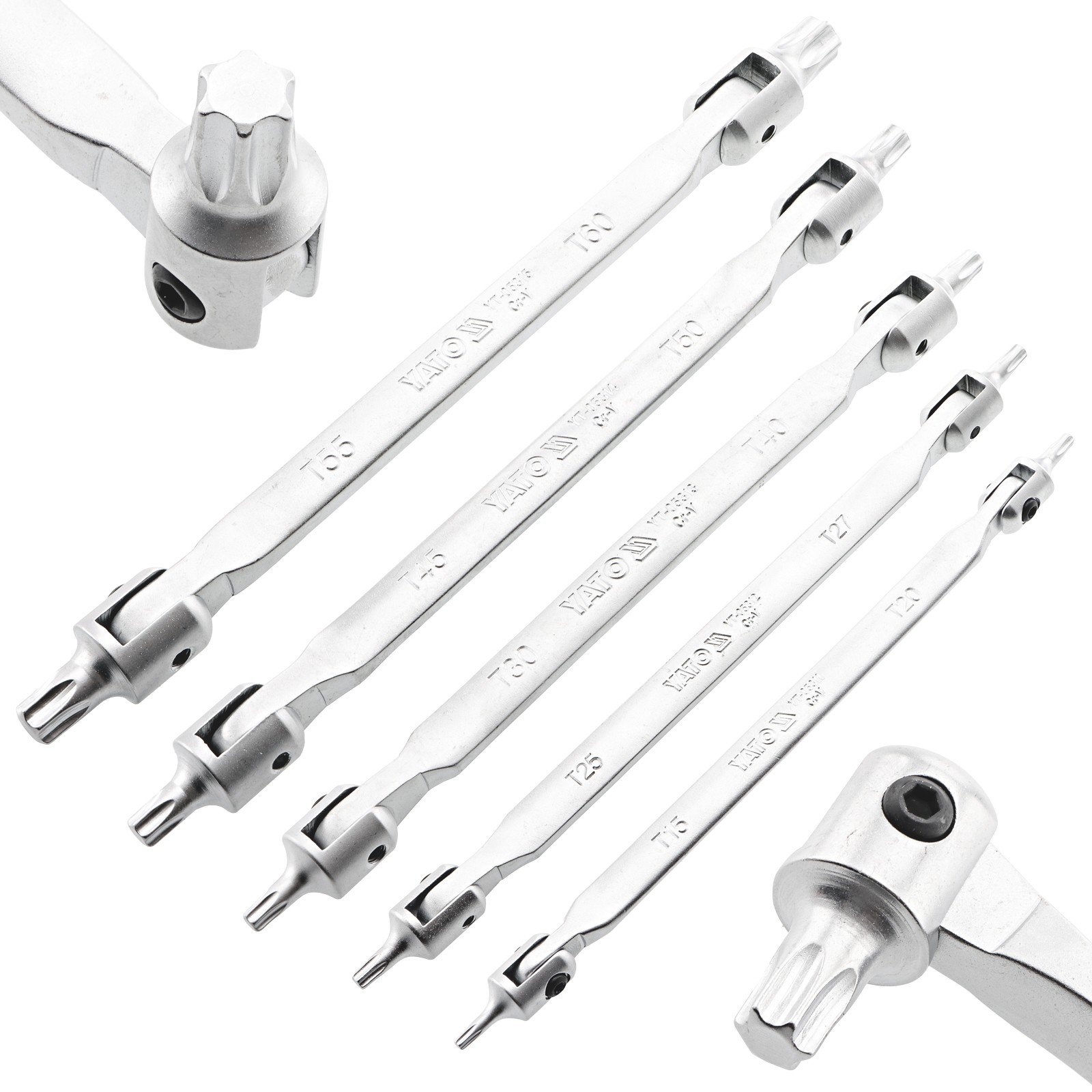 Internal External Socket Wrench Socket Set for Torx T15 – T60 & E4 – E24 with Joint