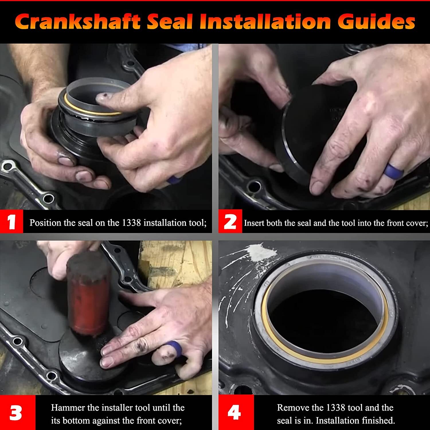 5046 & 1338 Front Crankshaft Seal Installation Tool for Cummins 3.9L 5.9L 6.7L