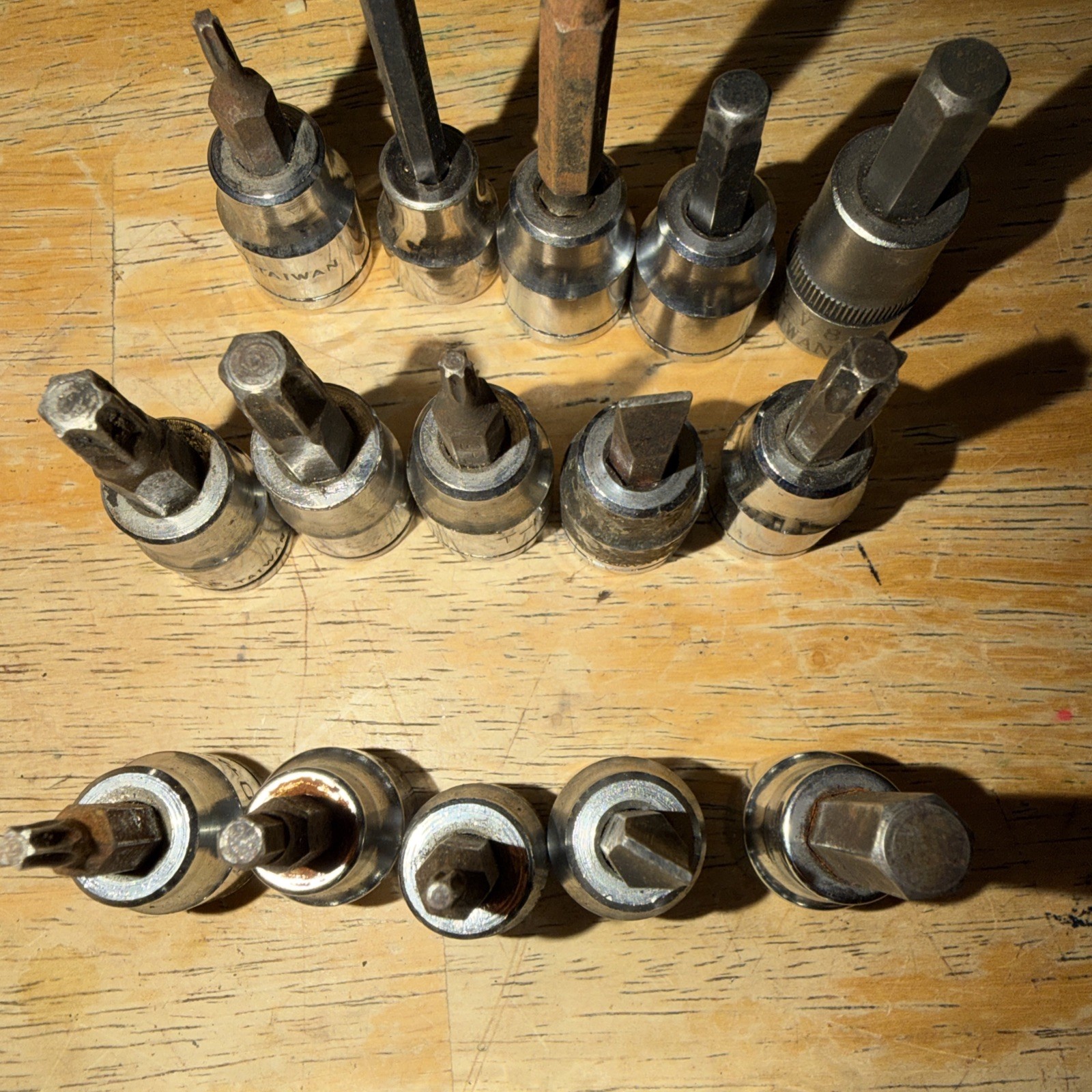 Lot Of 25+ Socket Bits: 1/4” & 3/8 Drive. Torx, Hex, Flat Head, Phillips, Square