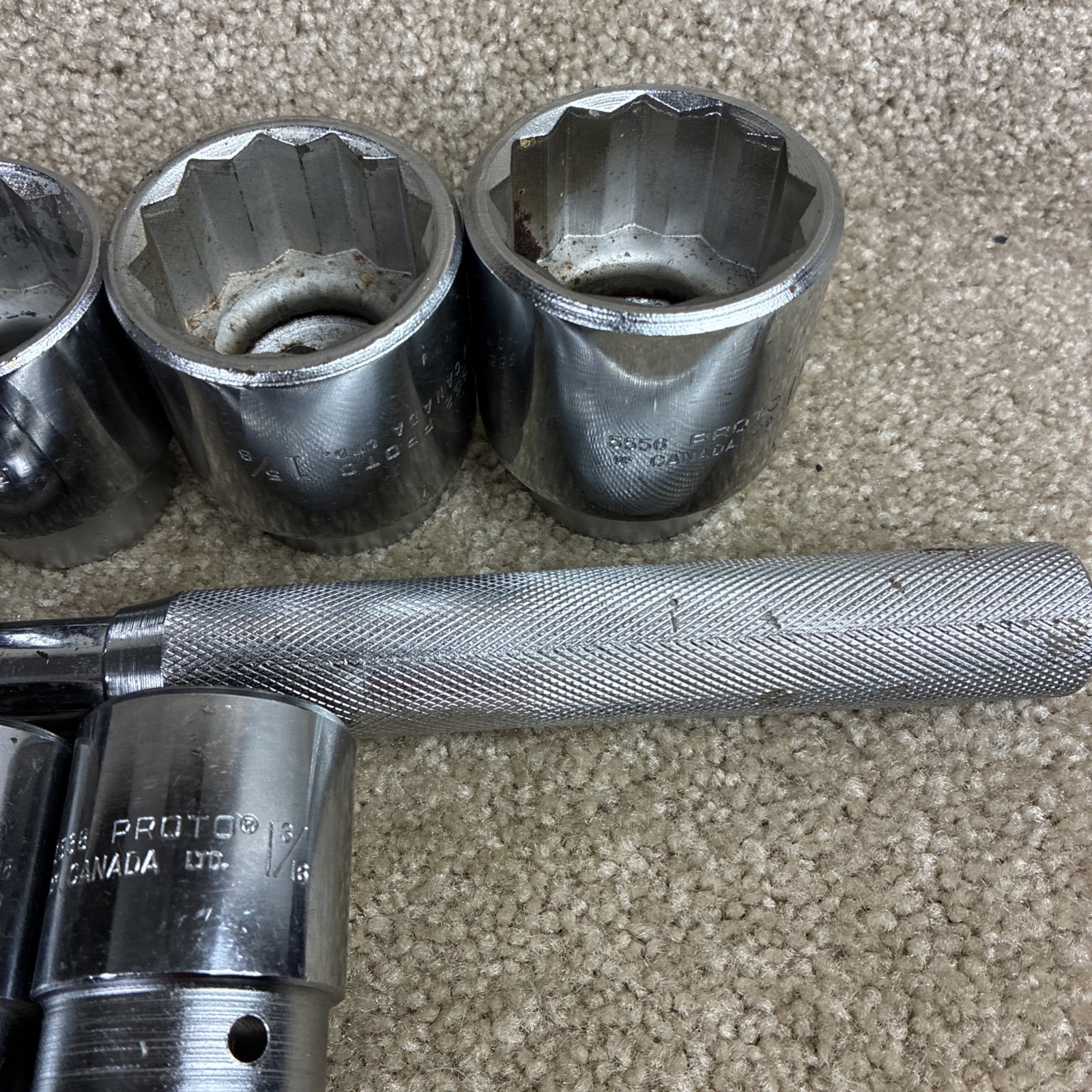 PROTO 3/4 Drive Flex Head Breaker Bar ,11 Sockets ,Craftsman Extension SAE