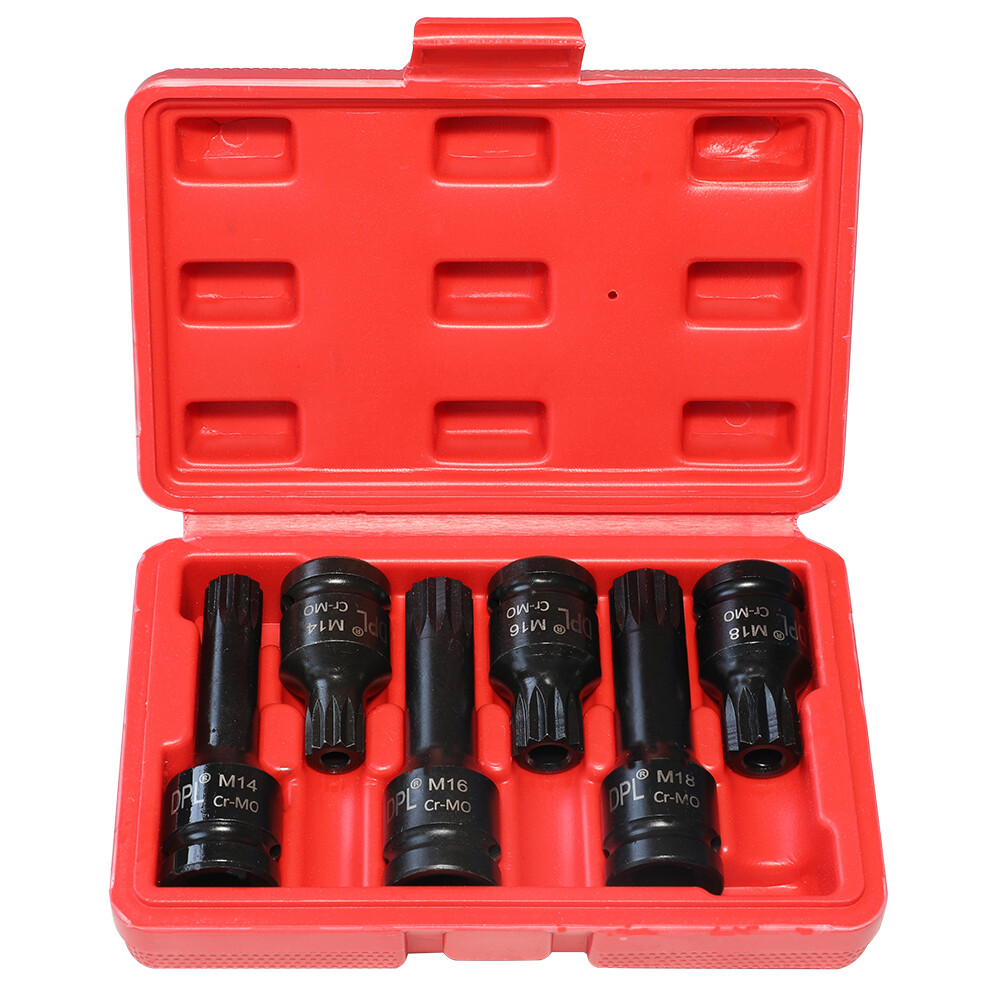 vw audi 6pc 1/2″ DR Impact Star Torx Bit Socket Set T55 T60 T70 T80 T90 T100 M14
