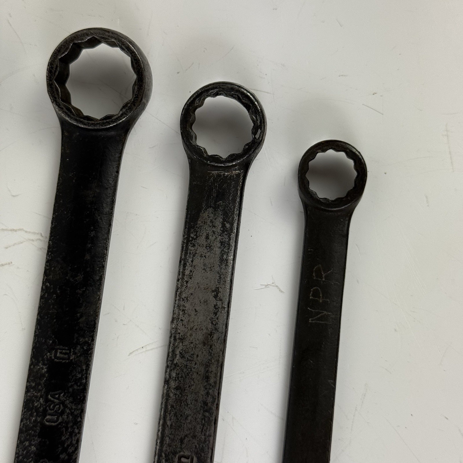 Snap-on GOEX Industrial Black Oxide SAE Combination Wrench Lot USA 4 Pc