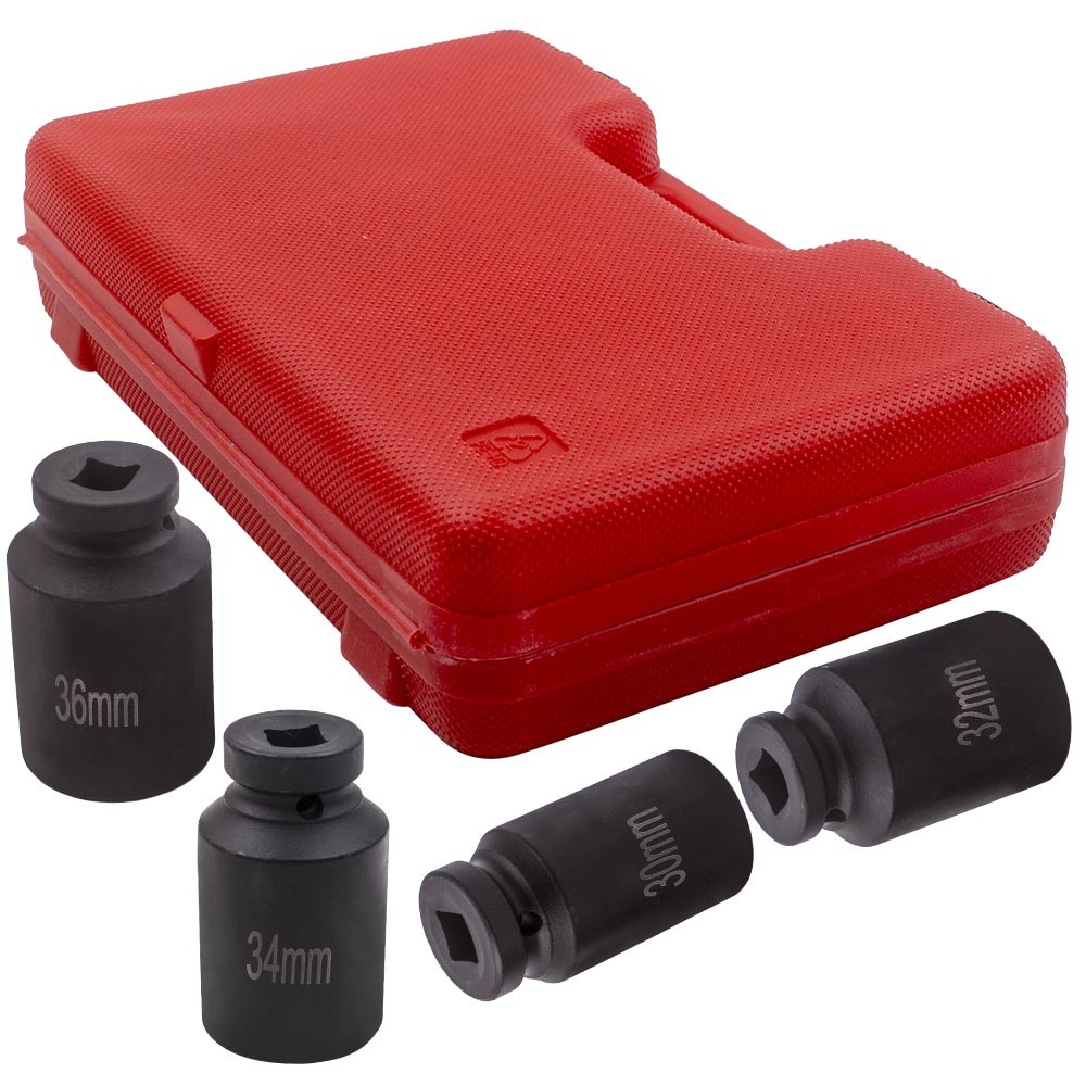 Deep Spindle Axle Nut Socket Extractor Installer Tool Set 30mm 32mm 34mm 36mm